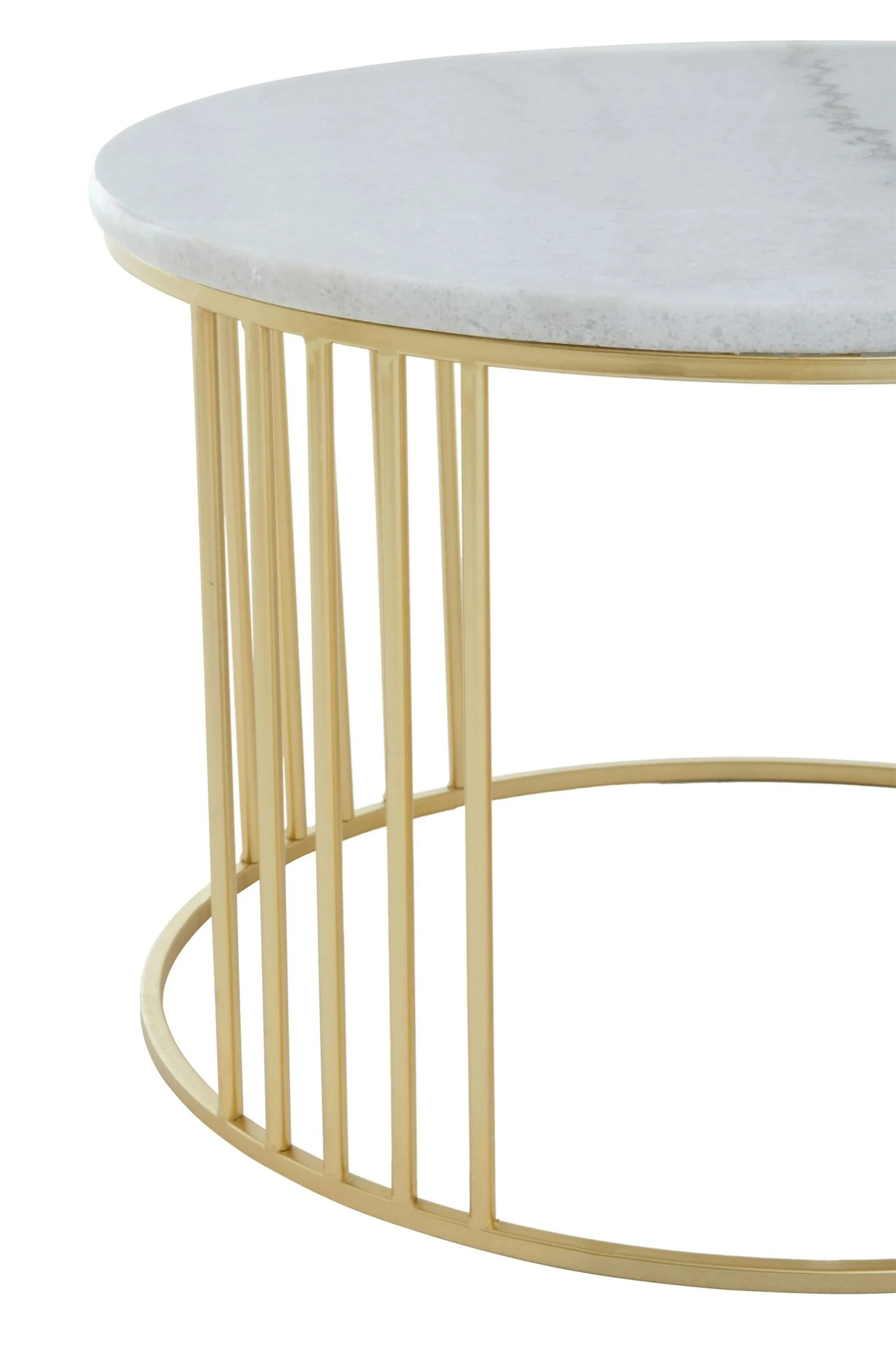 Jodie Set Of Two White Marble And Gold Frame Coffee Tables - Tables, photo 5 of 6