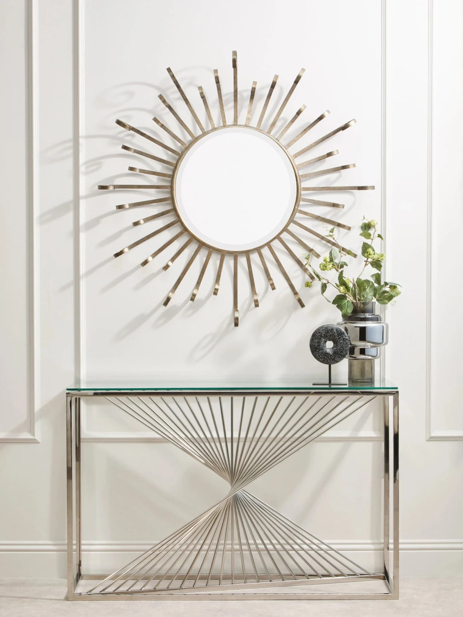 Amella Console Table With Silver Finish Frame - Tables, photo 8 of 8