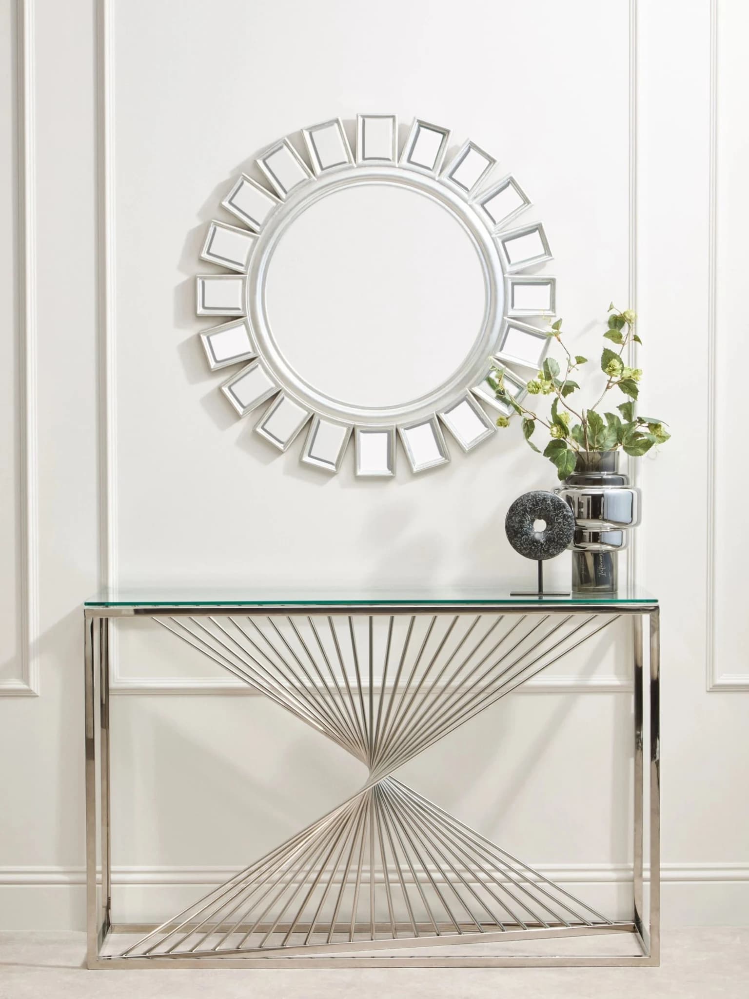 Amella Console Table With Silver Finish Frame - Tables, photo 6 of 8