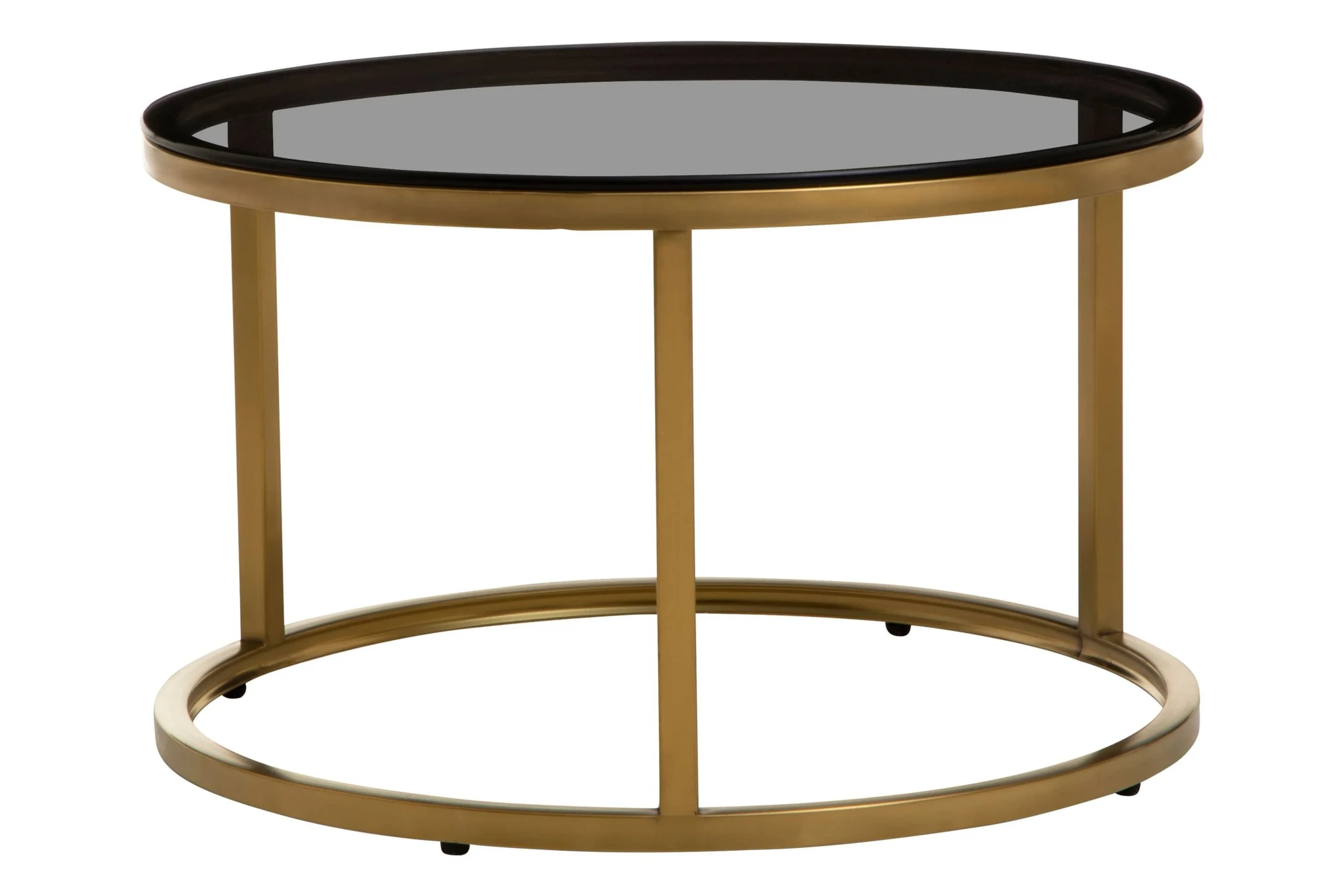Alana Black Glass and Gold Set of 2 Nesting Coffee Tables - Tables, photo 2 of 8