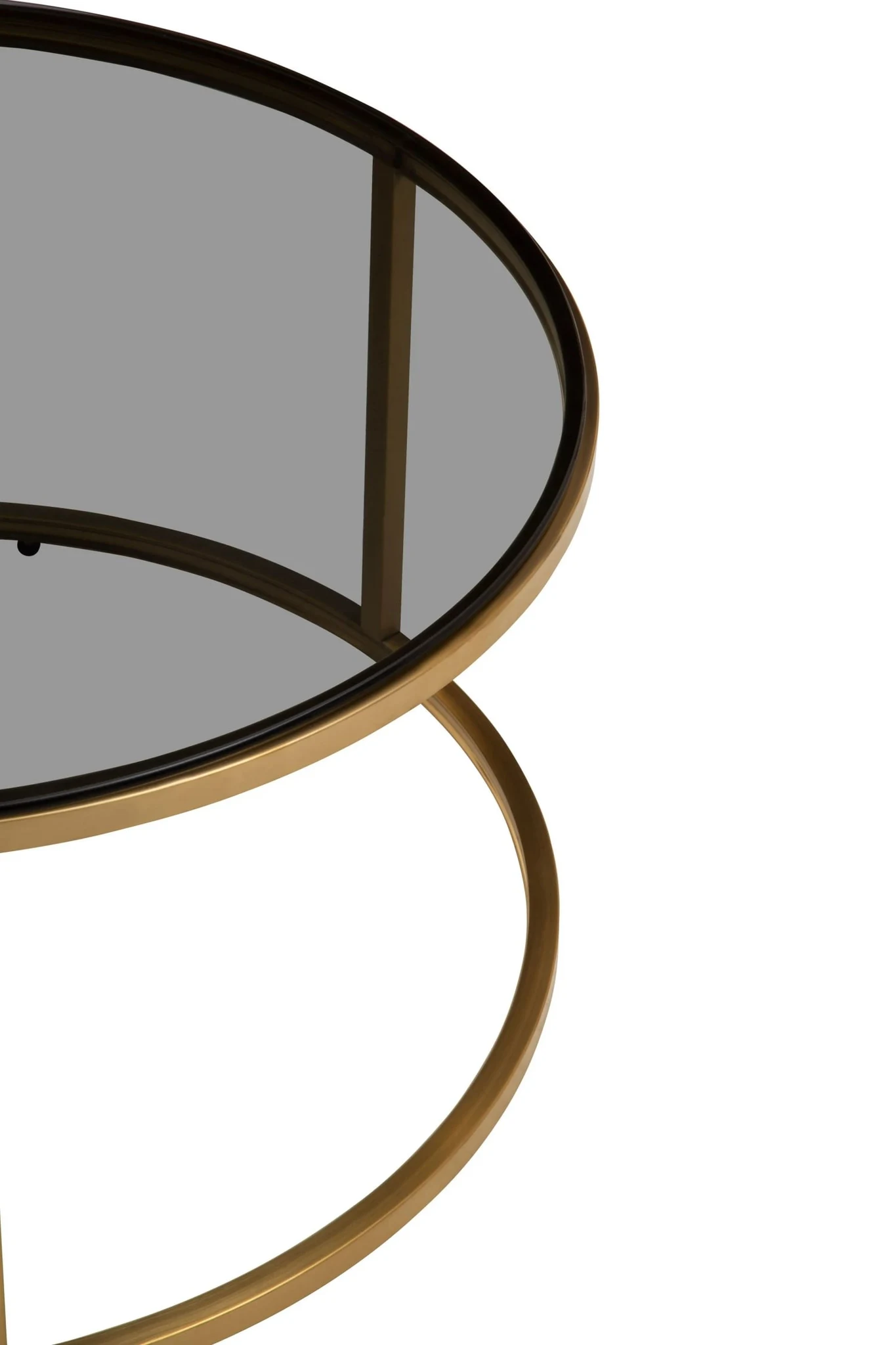 Alana Black Glass and Gold Set of 2 Nesting Coffee Tables - Tables, photo 6 of 8
