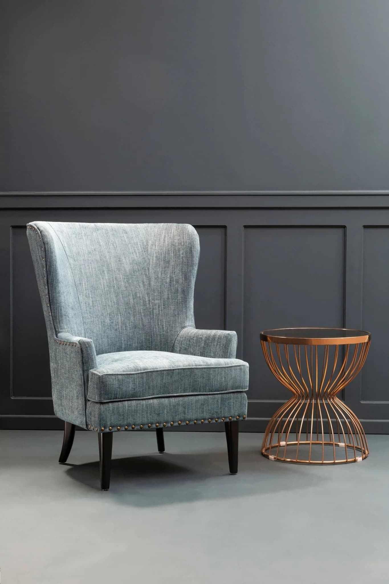 Welham Blue Wingback Lounge Chair - Seating, photo 5 of 8