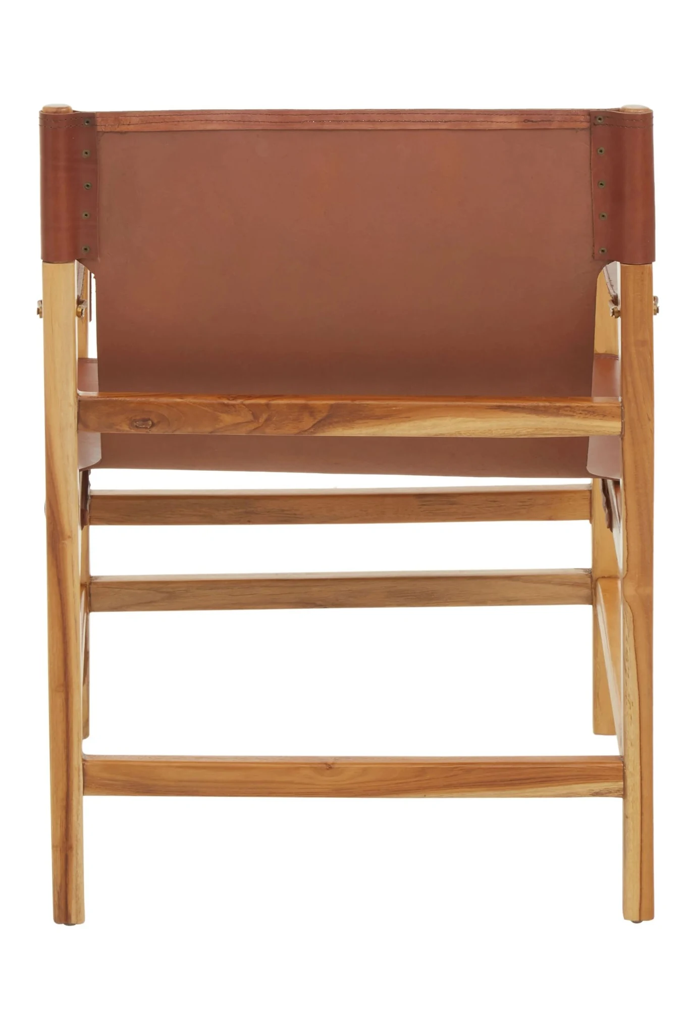 Kendari Light Brown Leather And Teak Wood Chair - Seating, photo 2 of 8