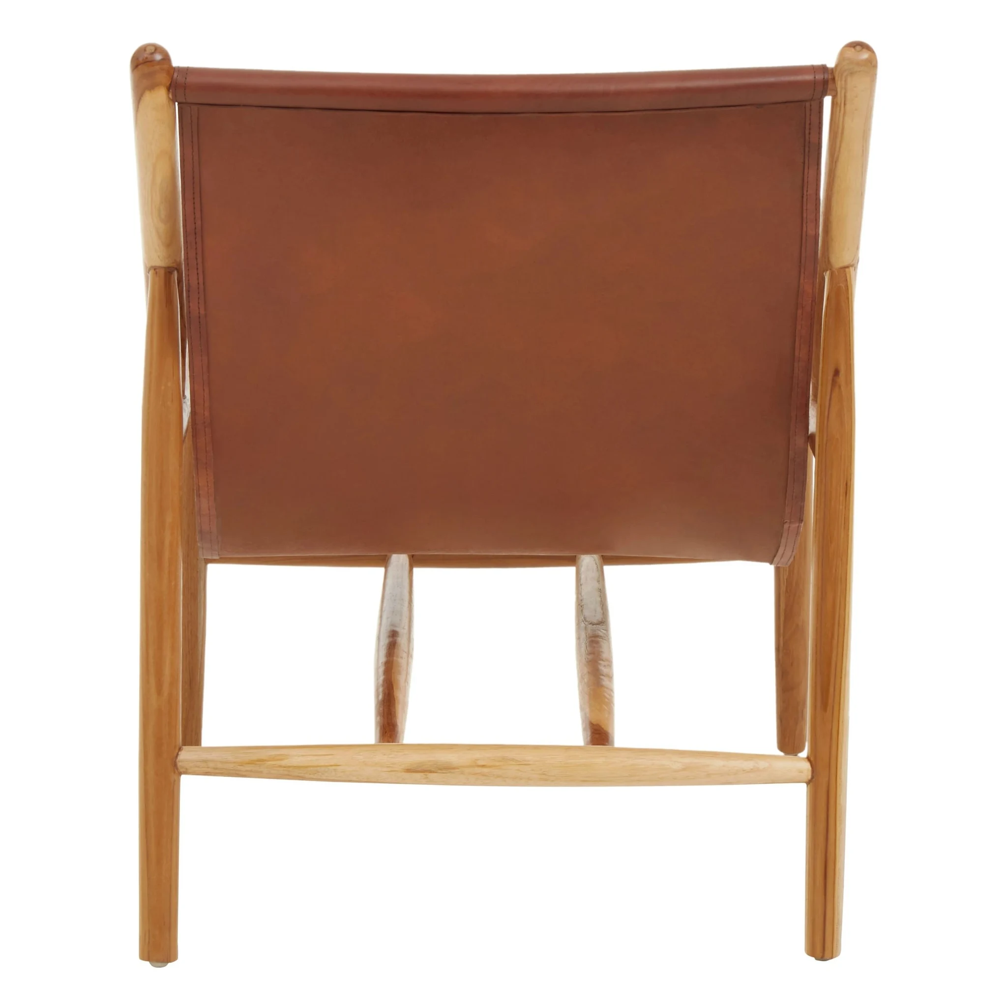 Kendari Antique Dark Brown Leather Modern Sling Chair - Seating, photo 2 of 8