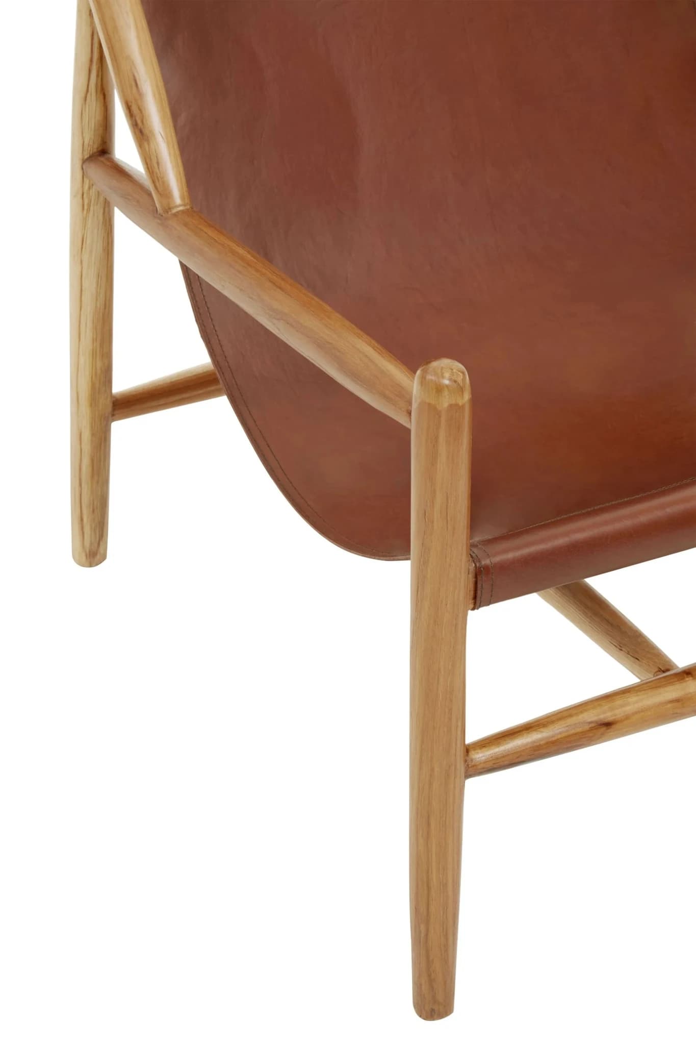 Kendari Antique Dark Brown Leather Modern Sling Chair - Seating, photo 8 of 8