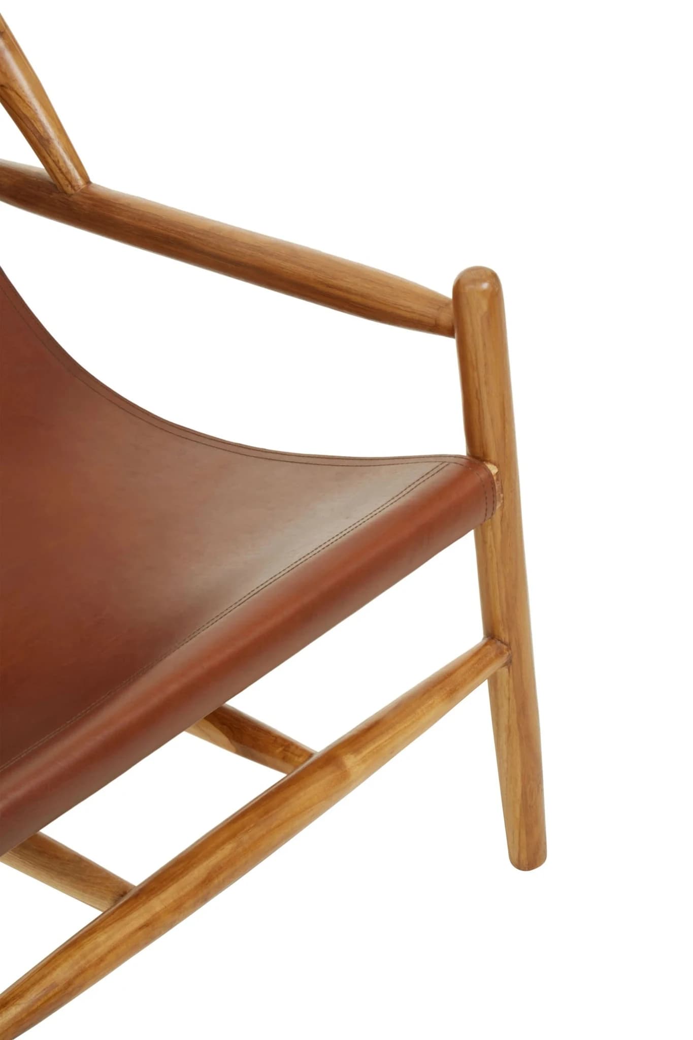 Kendari Antique Dark Brown Leather Modern Sling Chair - Seating, photo 7 of 8