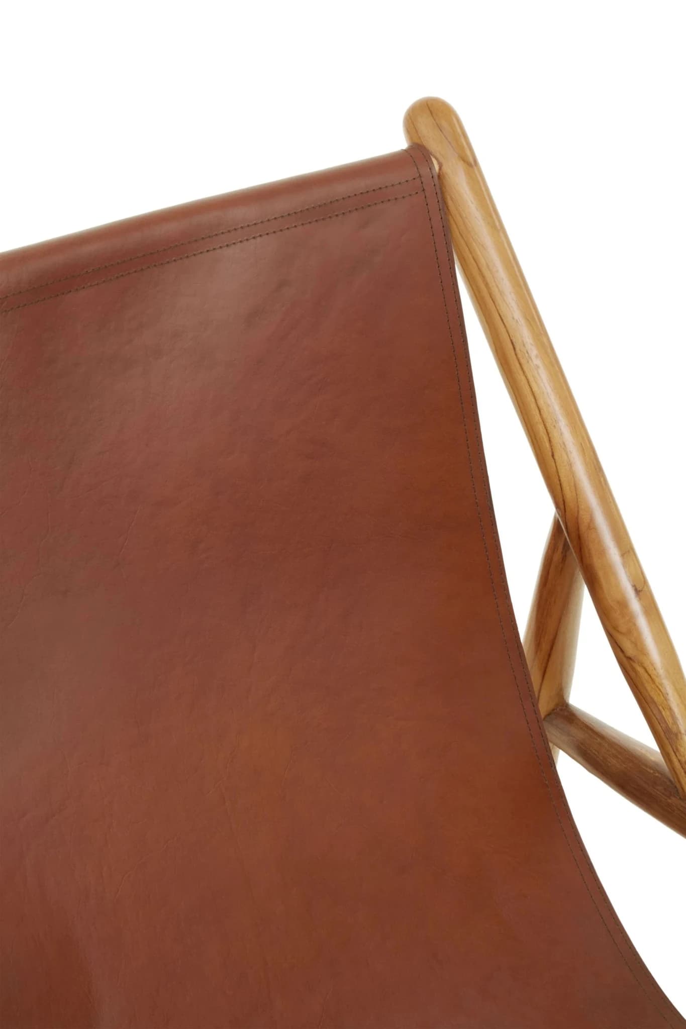 Kendari Antique Dark Brown Leather Modern Sling Chair - Seating, photo 6 of 8