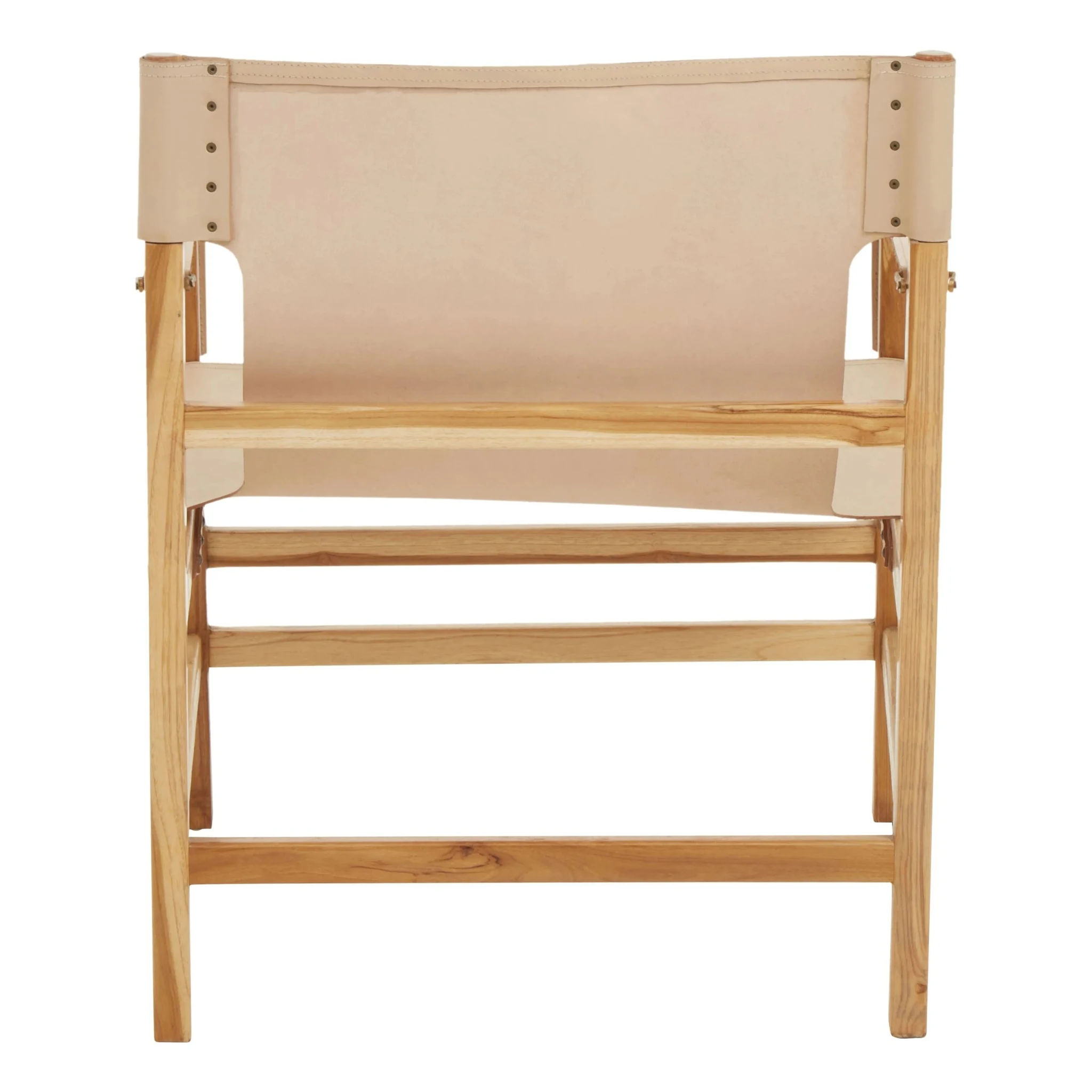 Kendari Cream Leather and Teak Wood Chair - Seating, photo 3 of 8