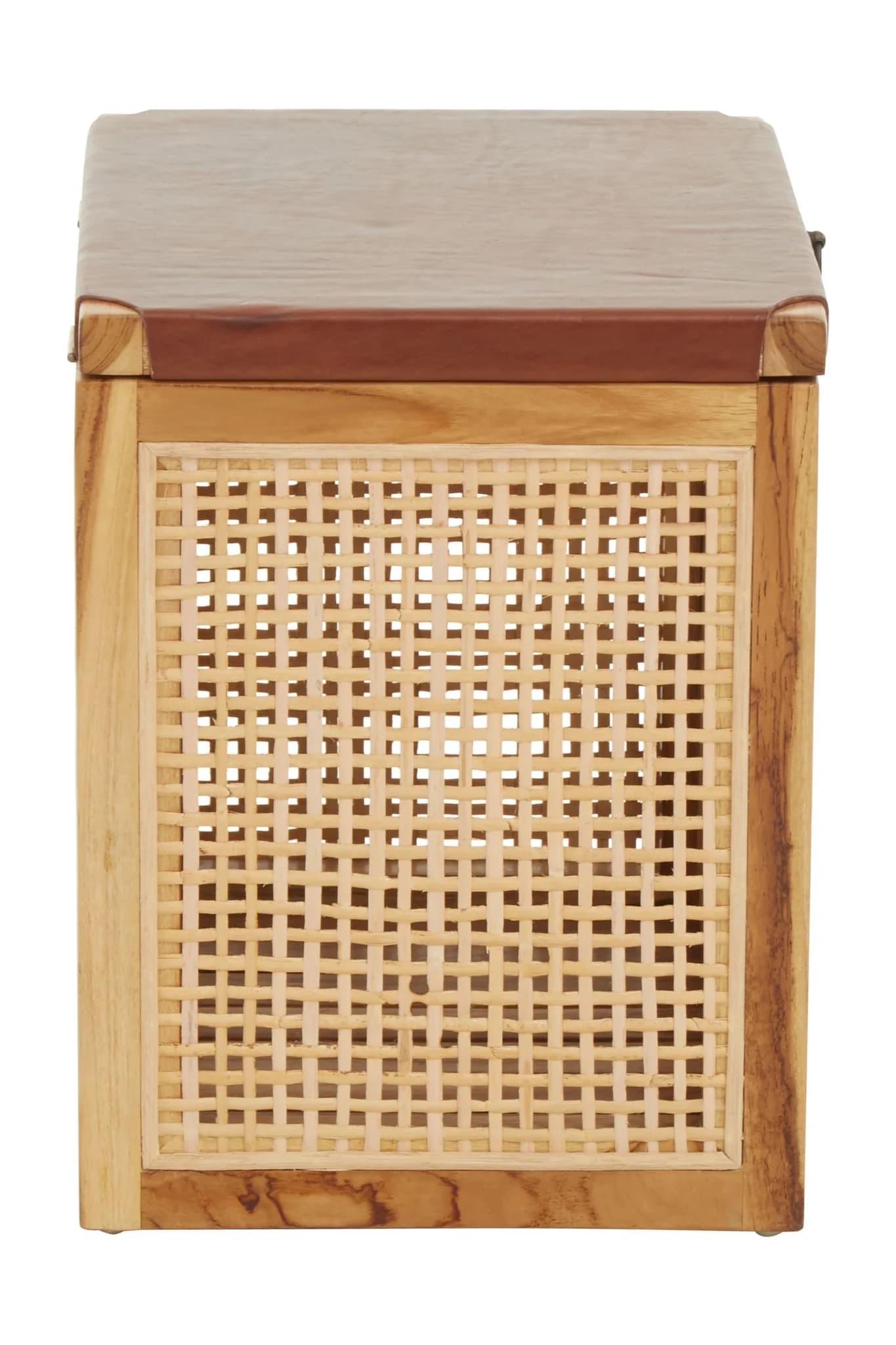 Kendari Rattan and Leather Storage Box Side Table - Bookcases & shelving, photo 2 of 8