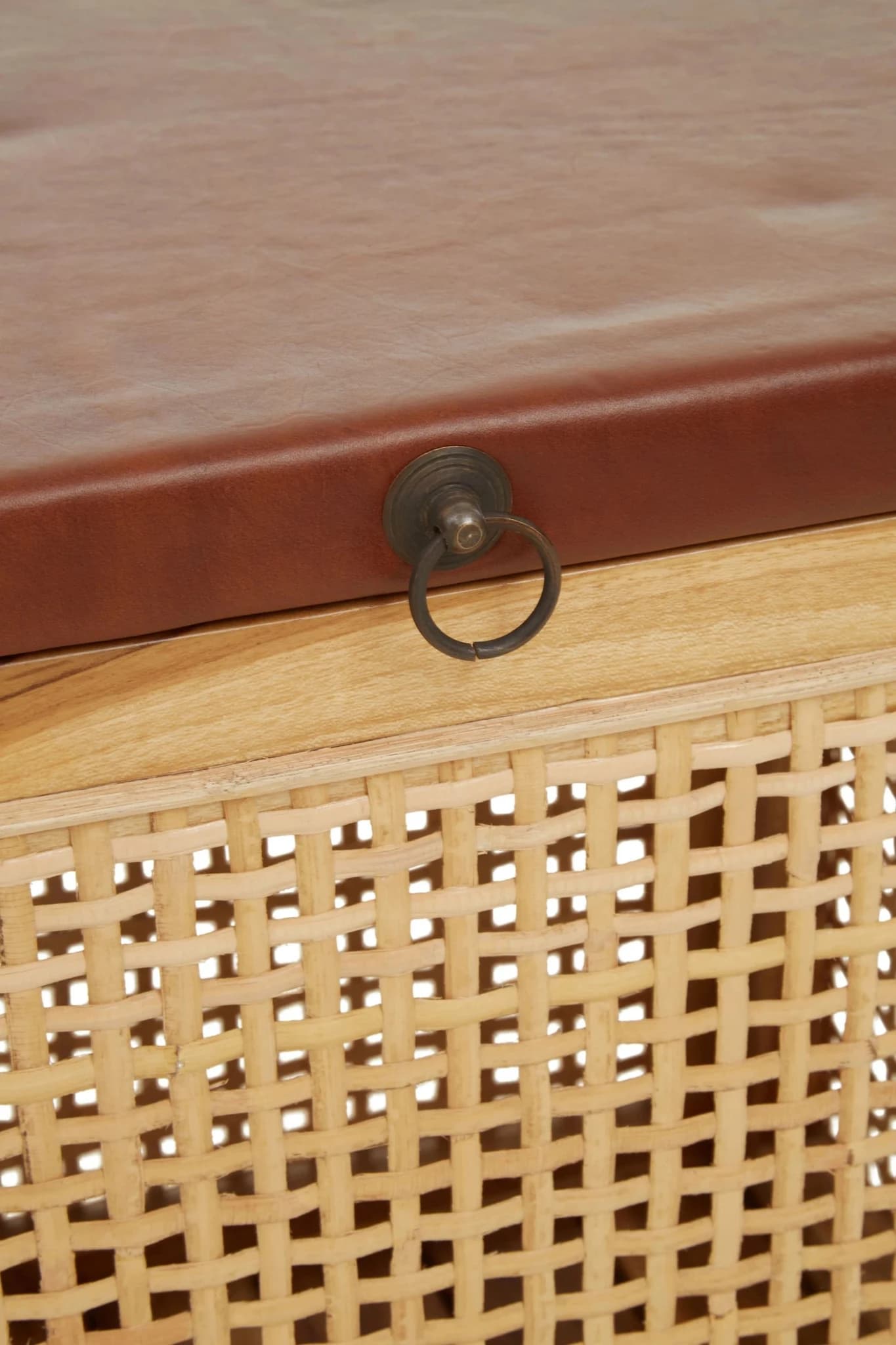 Kendari Rattan and Leather Storage Box Side Table - Bookcases & shelving, photo 8 of 8