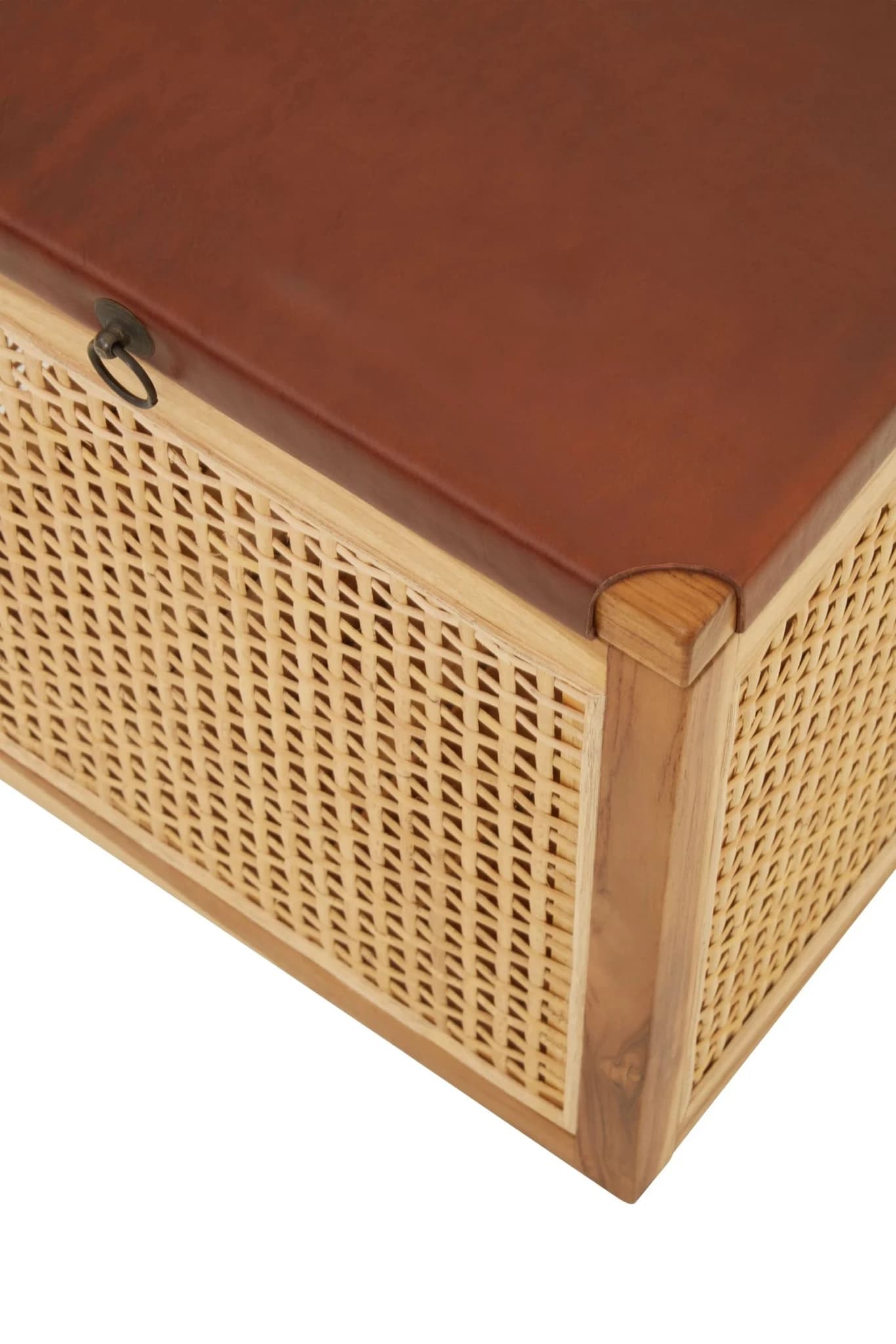 Kendari Rattan and Leather Storage Box Side Table - Bookcases & shelving, photo 5 of 8