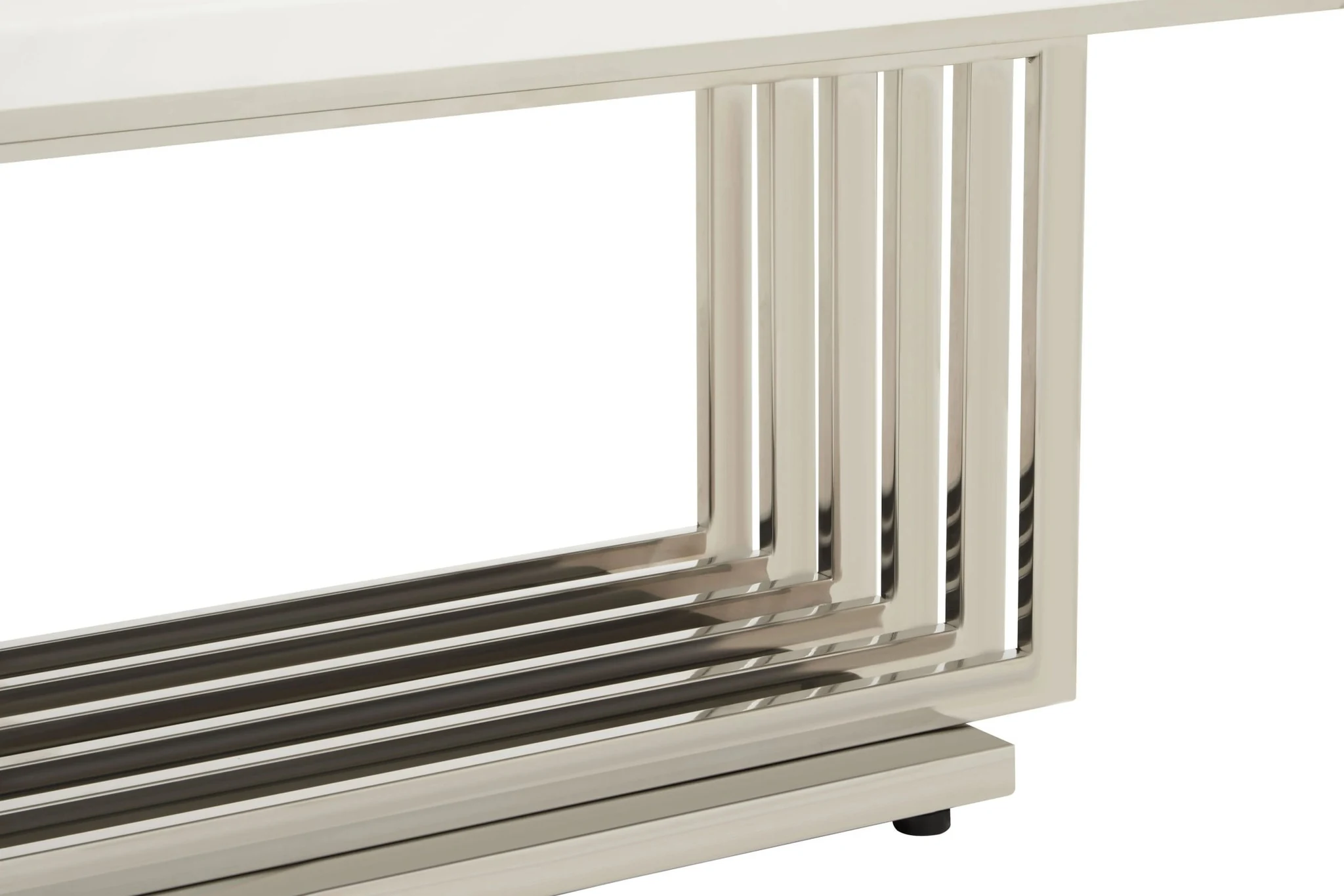 Moda White Faux Marble Coffee Table With Silver Finish Frame - Tables, photo 5 of 7