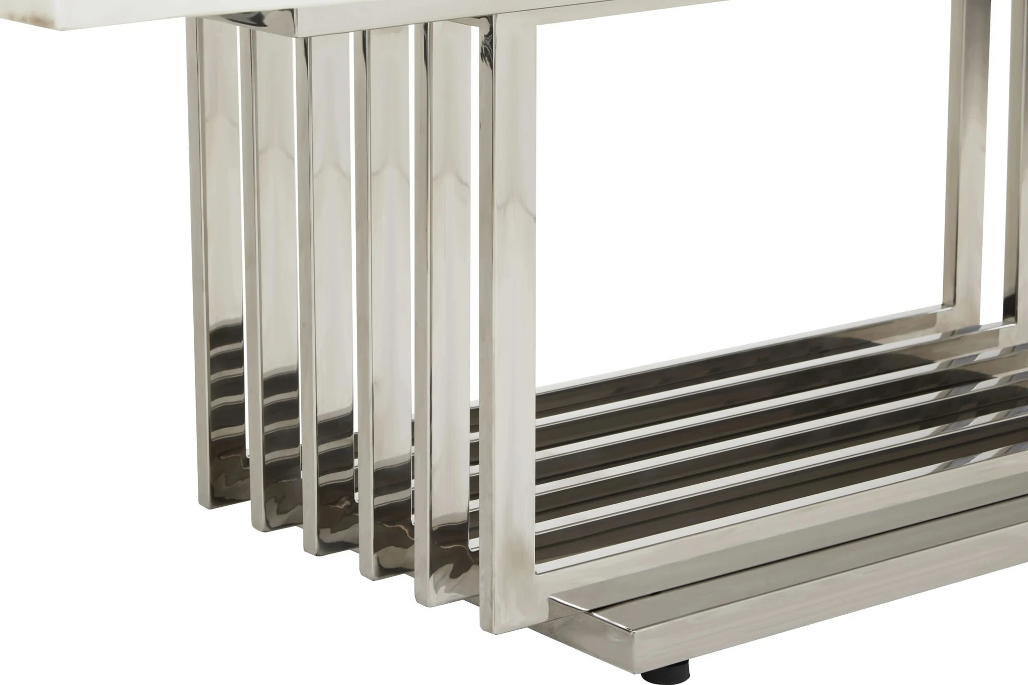 Moda White Faux Marble Coffee Table With Silver Finish Frame - Tables, photo 4 of 7