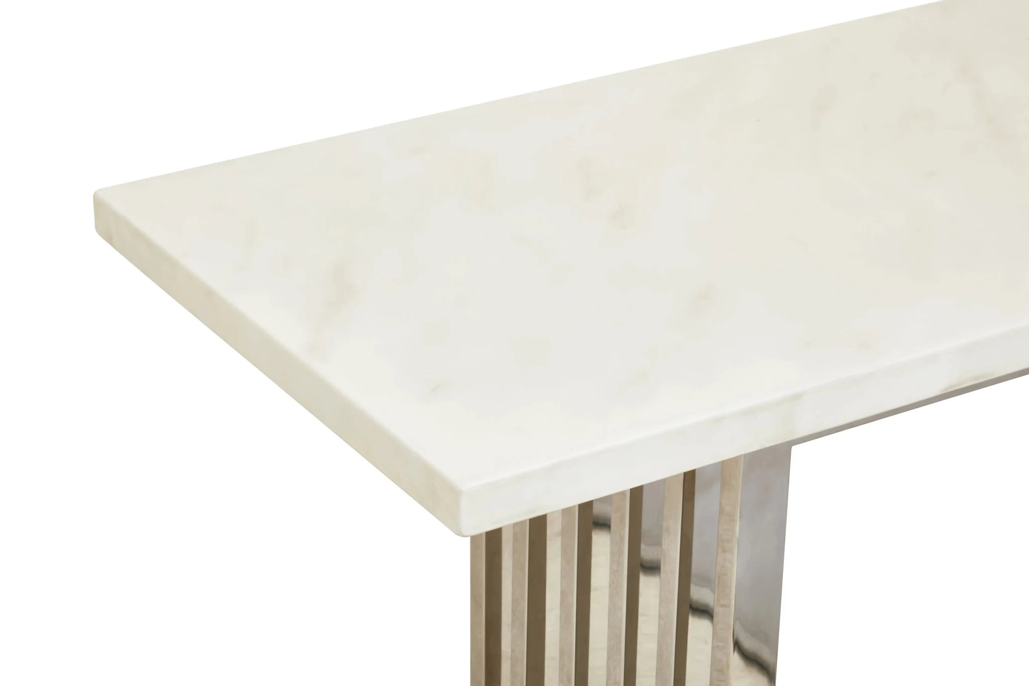 Moda White Faux Marble Console Table With Silver Finish Frame - Tables, photo 8 of 8
