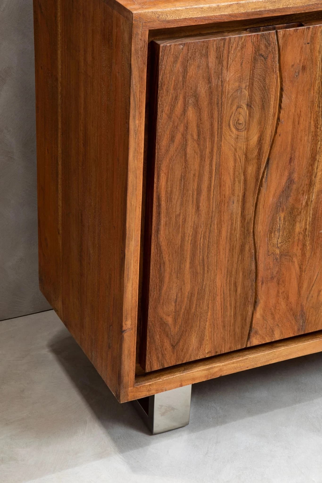 Simla Acacia Wood 1 Door and 3 Drawers Sideboard - Bookcases & shelving, photo 4 of 8