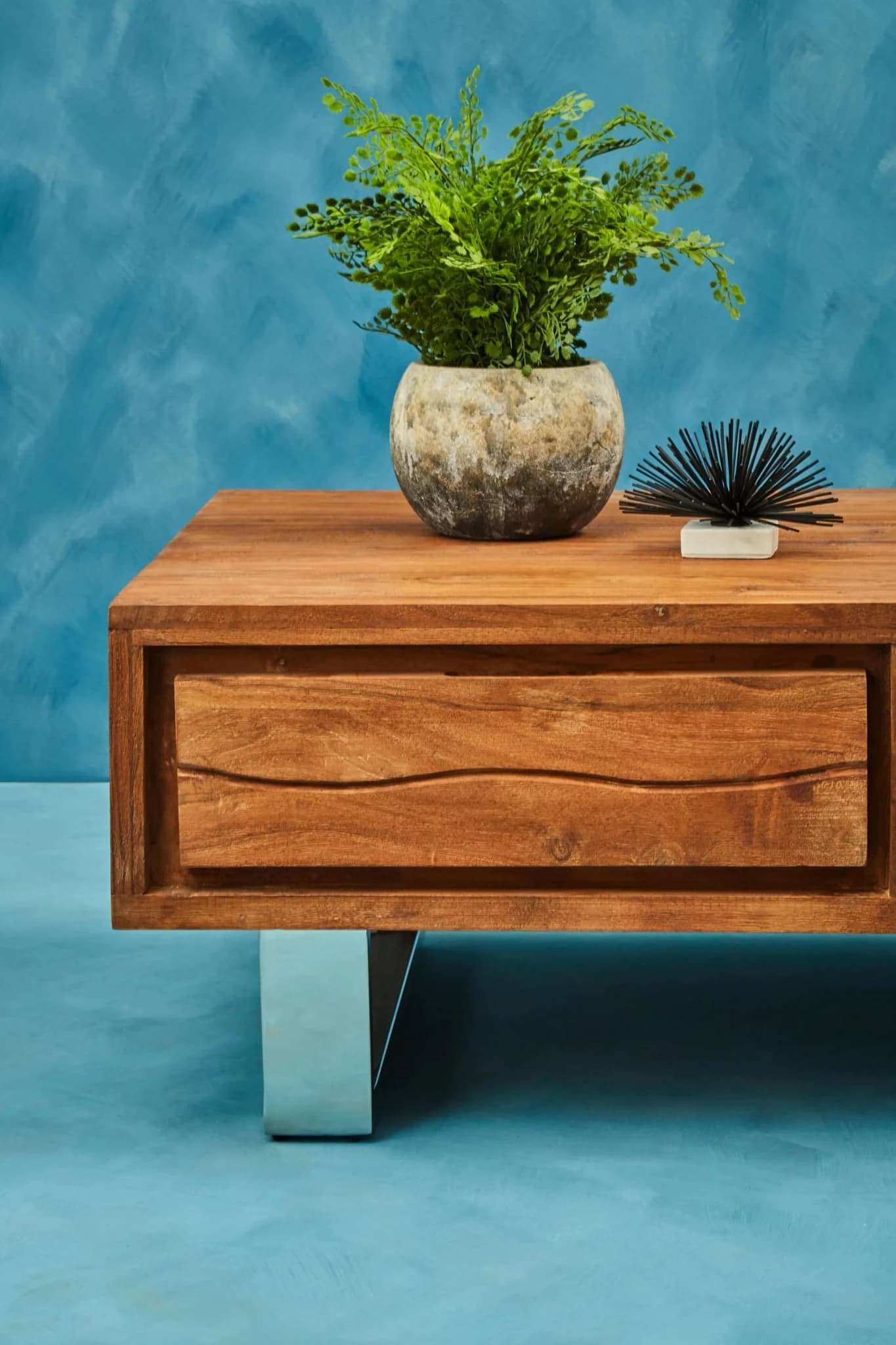 Simla Acacia Wood Coffee Table with Drawer - Tables, photo 4 of 8