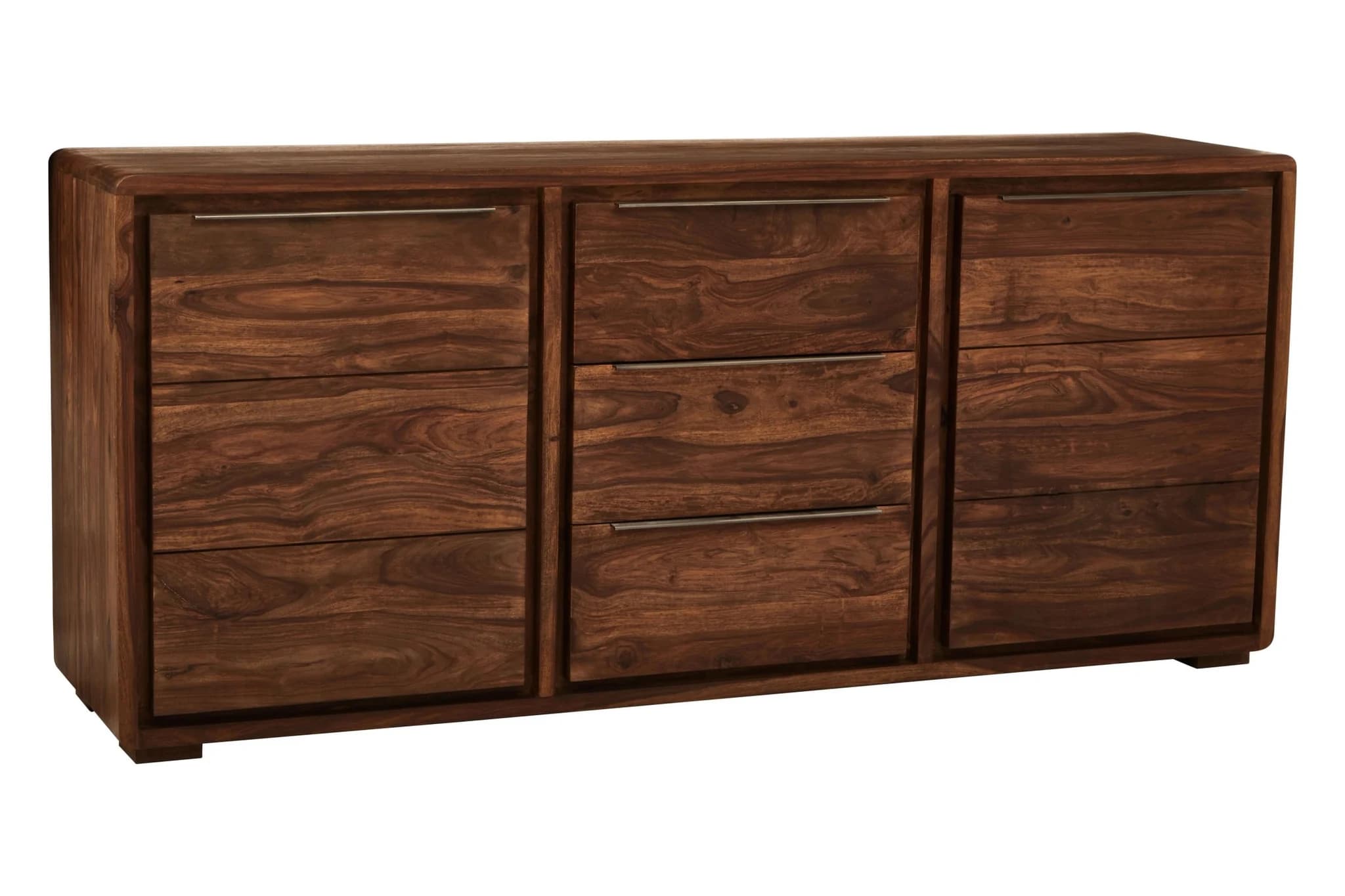 Surati Two Door Three Drawer Sheesham And Acacia Wood Sideboard - Bookcases & shelving, photo 4 of 8