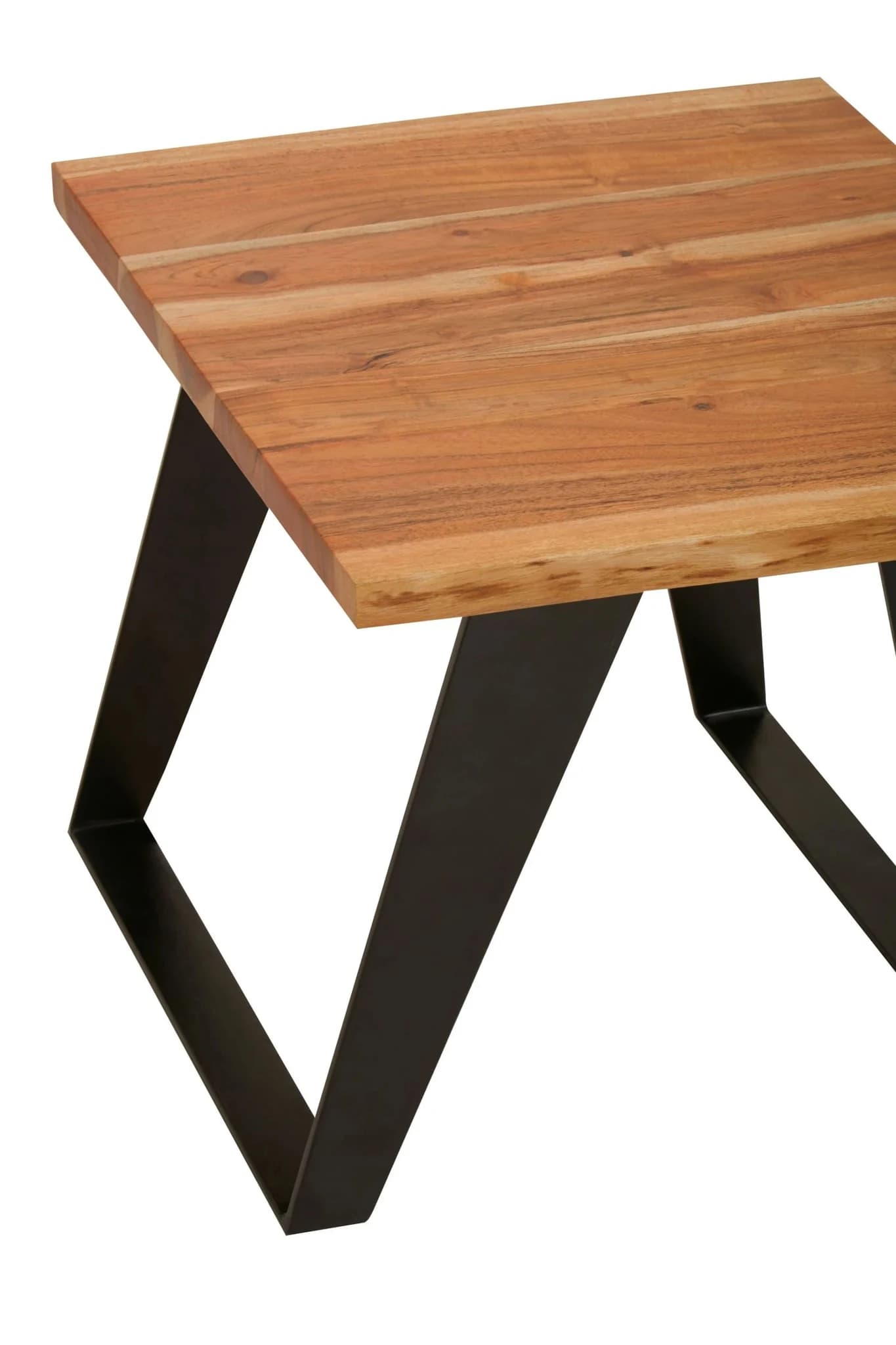 Surax Acacia Wood with Black Legs Side Table - Tables, photo 6 of 6