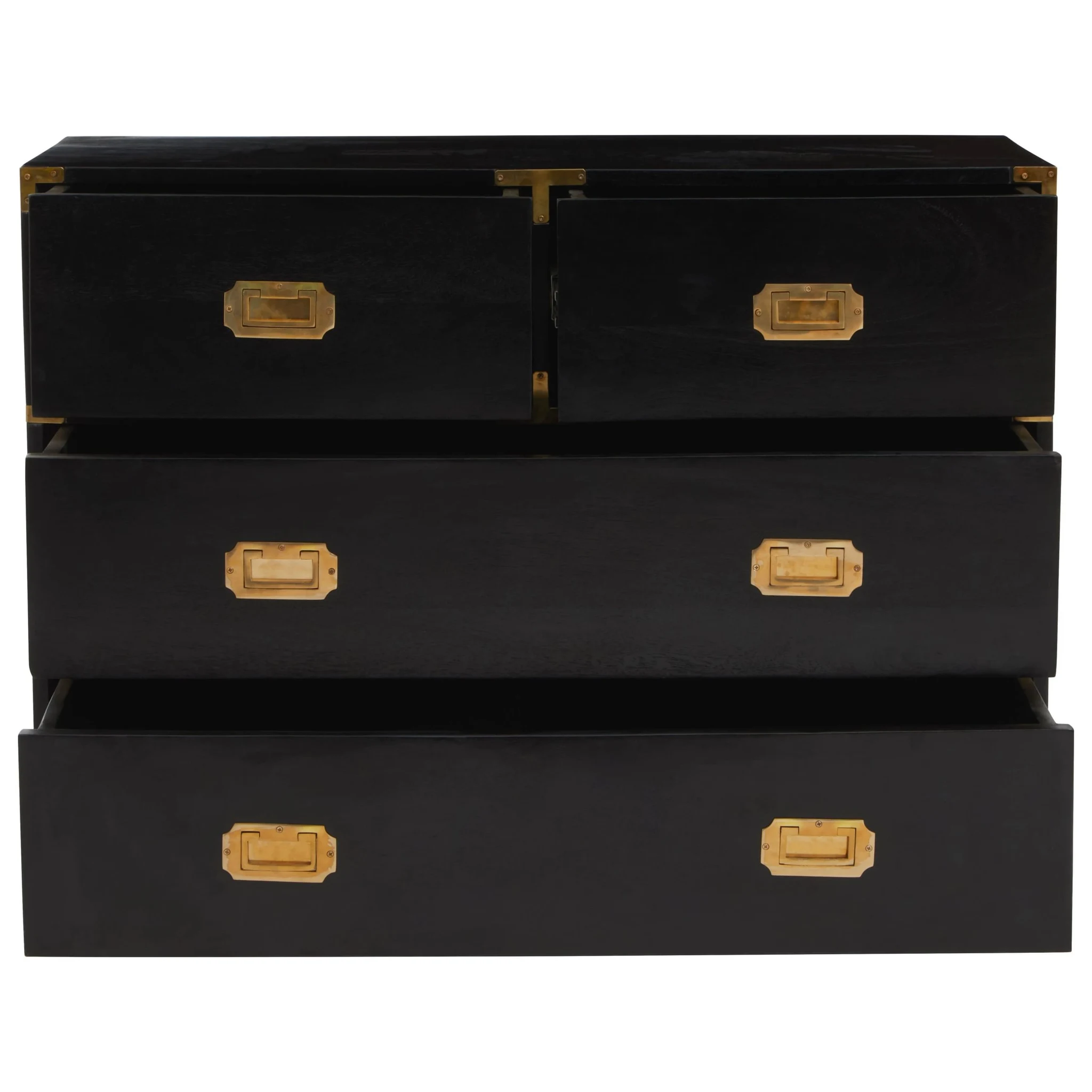 Sarter Black Mango Wood Chest of 4 Drawers - Furniture, photo 5 of 8