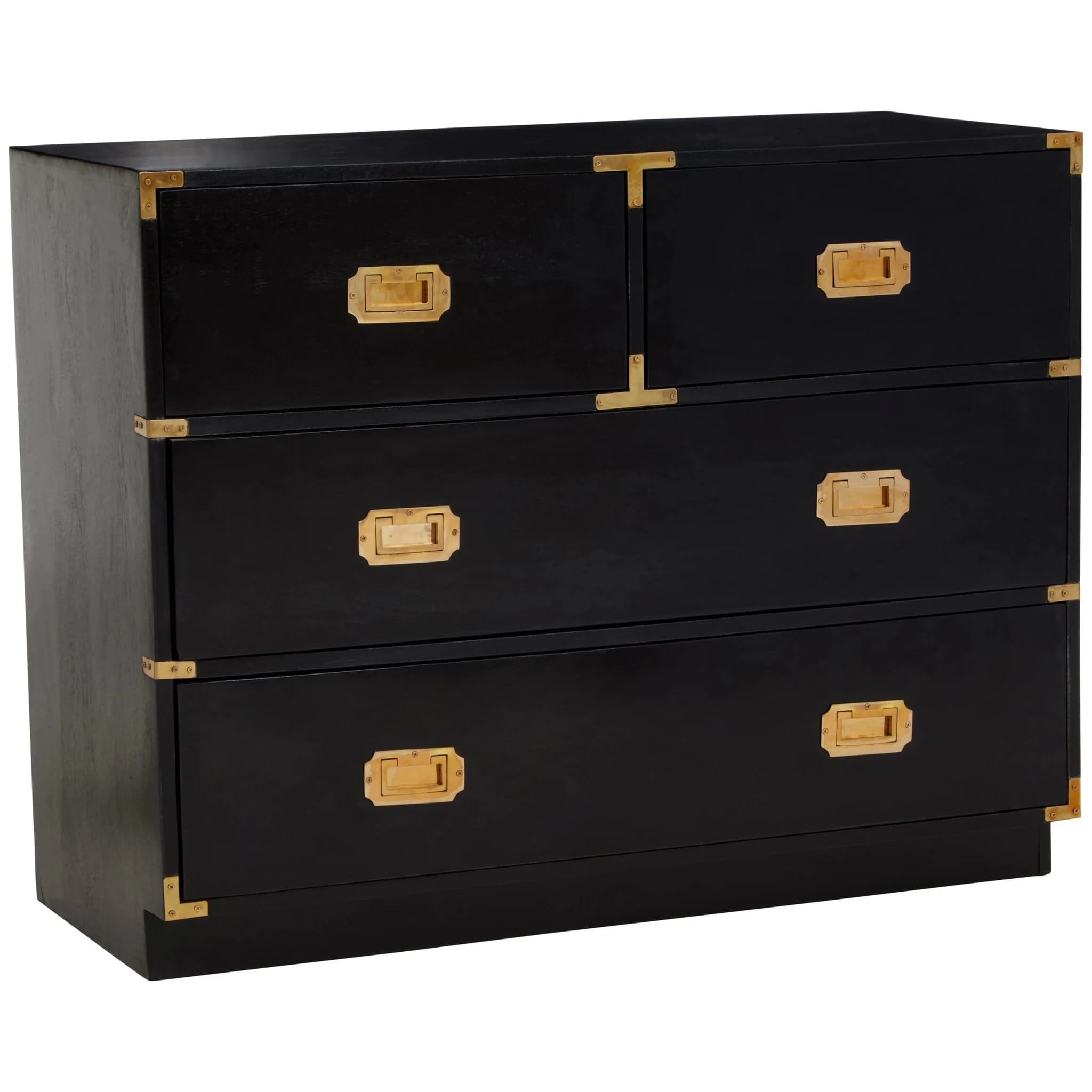 Sarter Black Mango Wood Chest of 4 Drawers - Furniture, photo 4 of 8