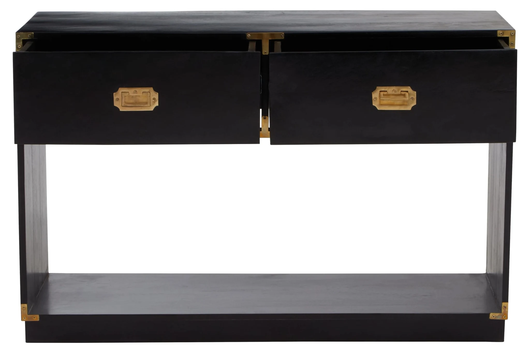 Sarter Two Drawer Black Mango Wood Console Table - Tables, photo 5 of 8