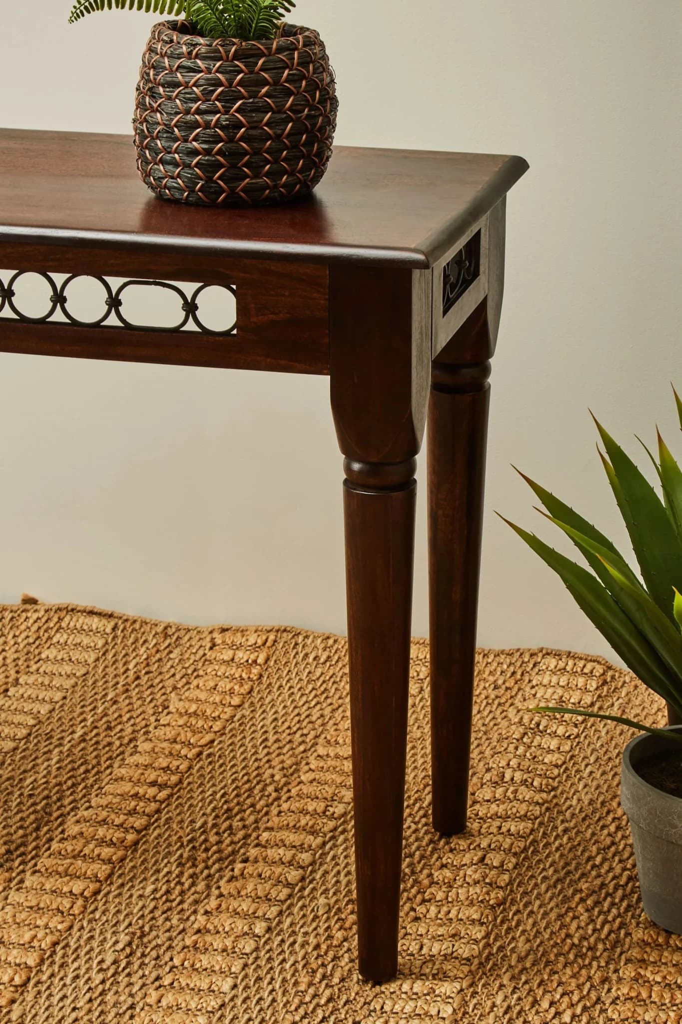 Srina Dark Sheesham Wood Console Table - Tables, photo 2 of 8