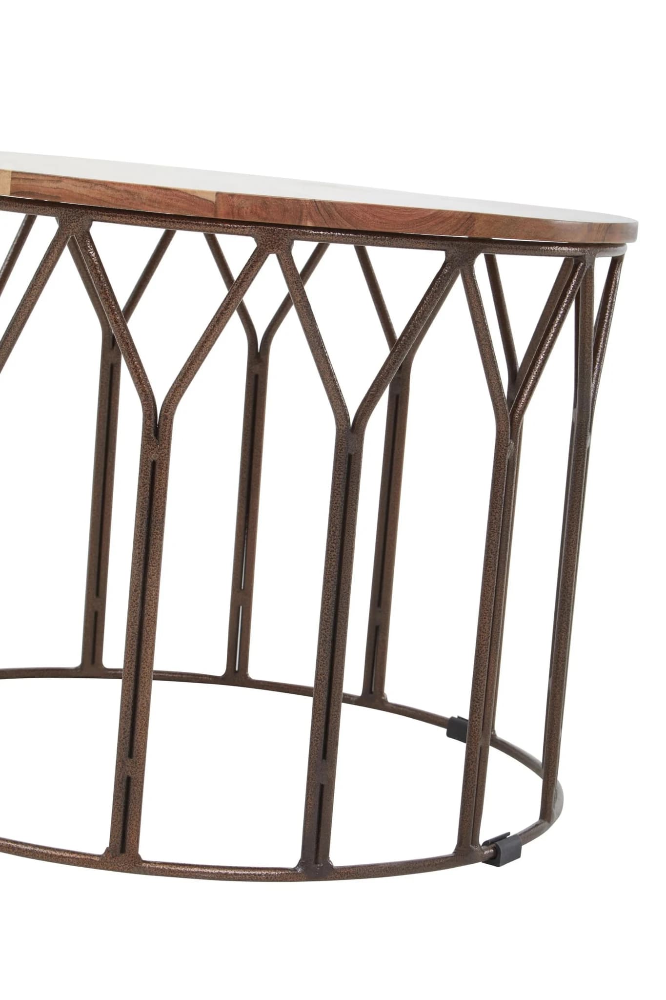 Boho Acacia Wood Round Coffee Table - Tables, photo 6 of 6