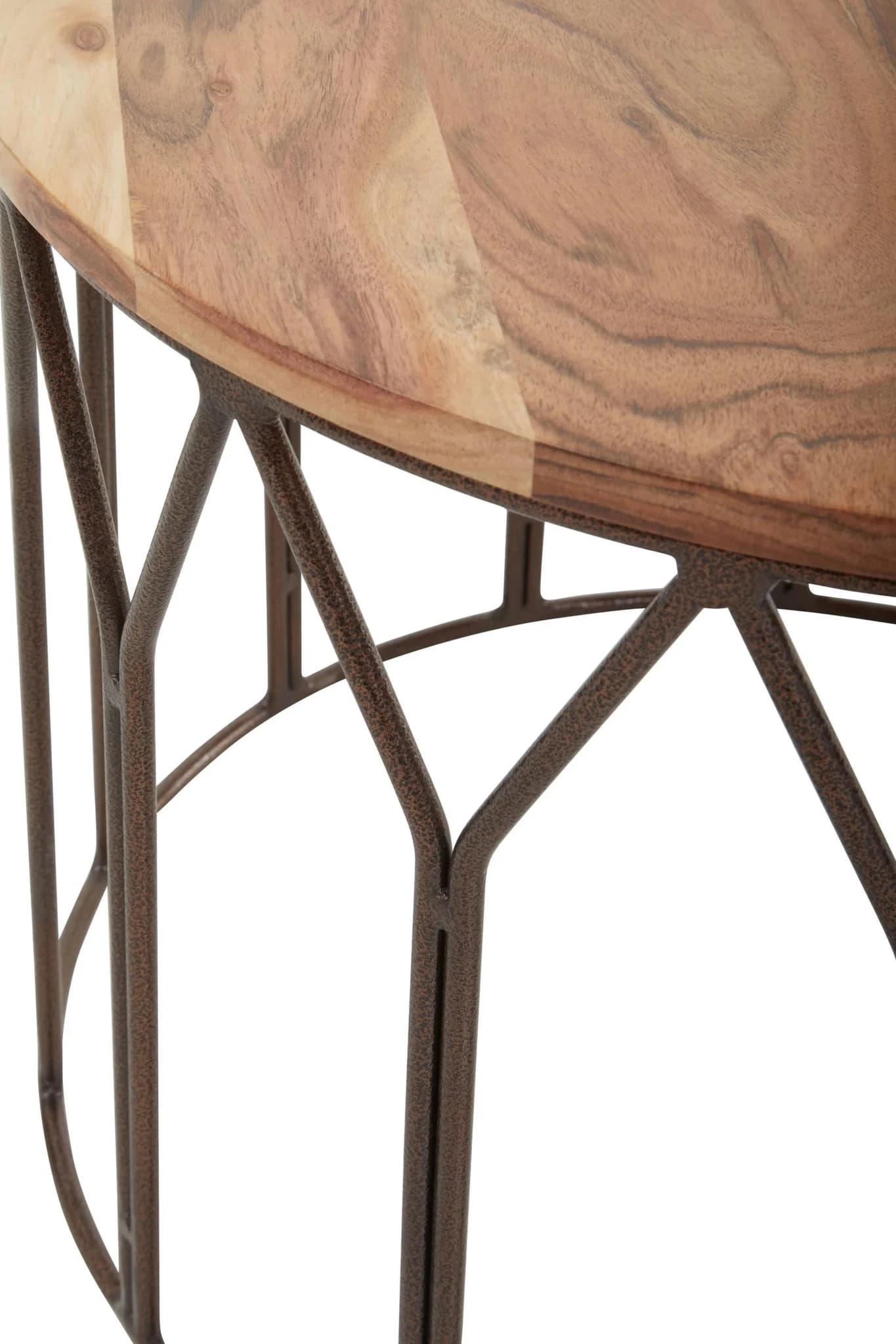 Boho Acacia Wood Round Coffee Table - Tables, photo 4 of 6