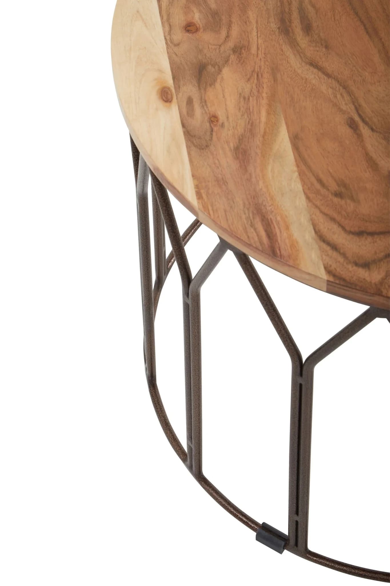 Boho Acacia Wood Round Coffee Table - Tables, photo 3 of 6