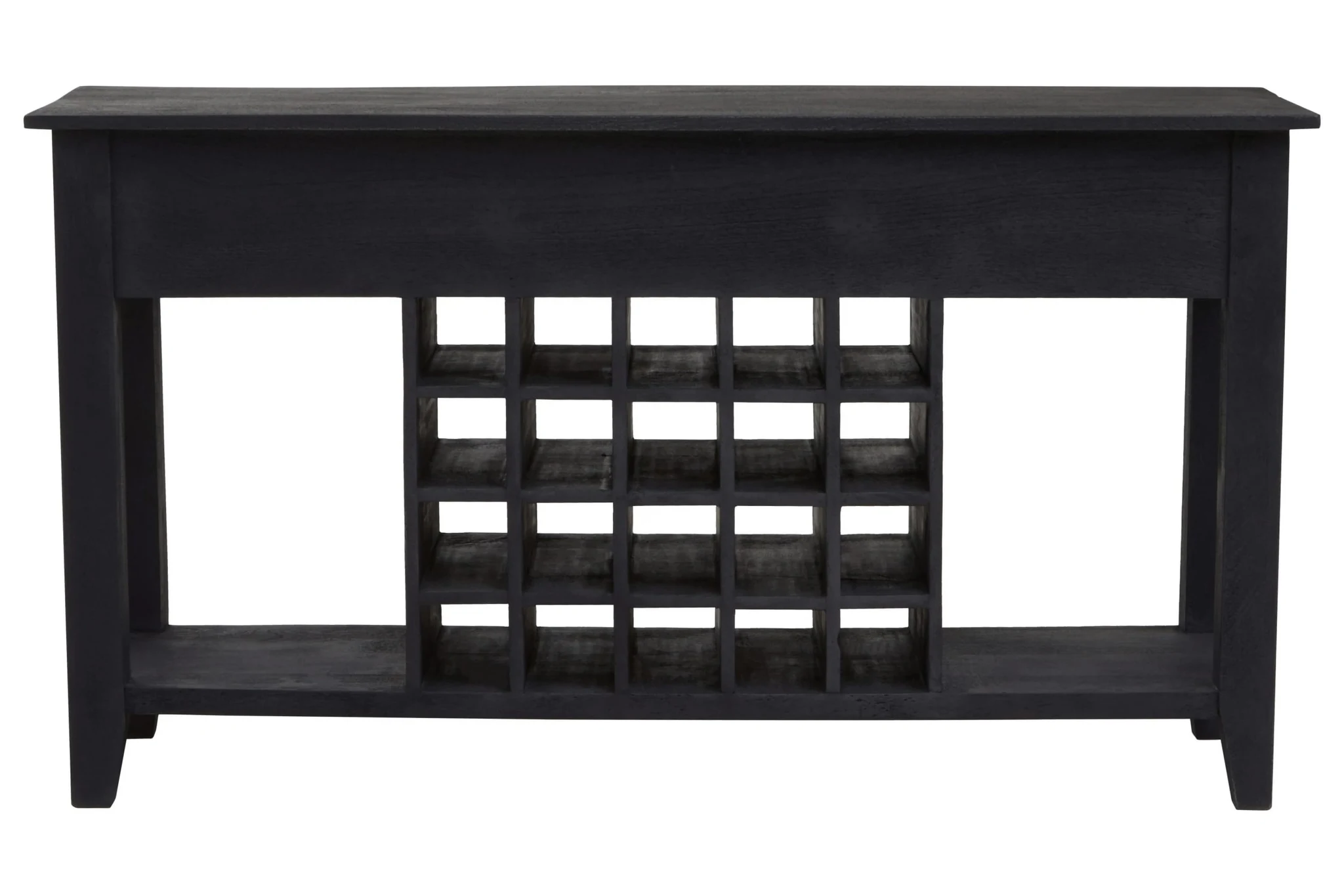 Fusion Black Mango Wood Console Table with Wine Storage - Tables, photo 2 of 8