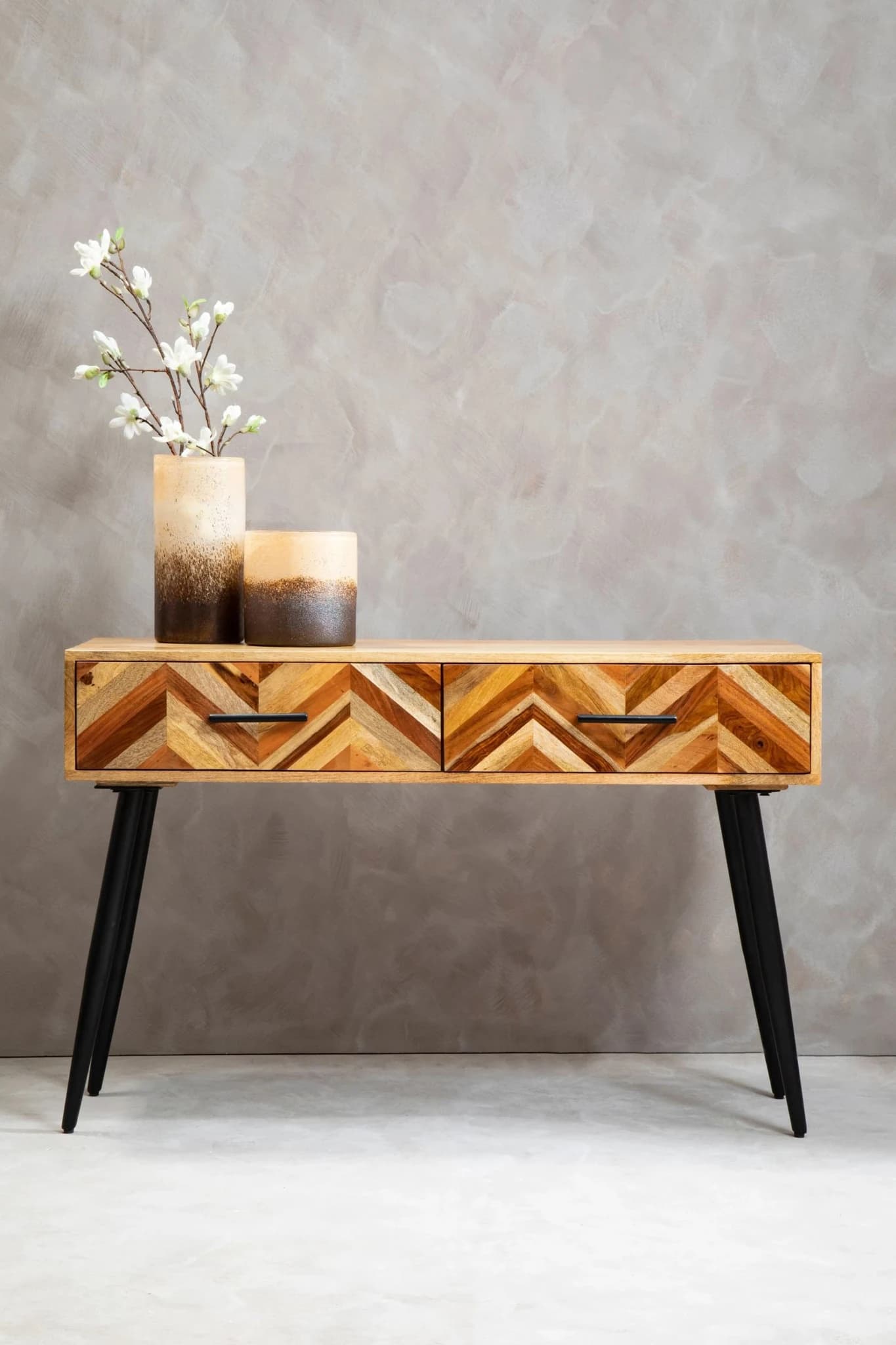 Boho Two Drawer Mango Wood Console Table - Tables, photo 4 of 4