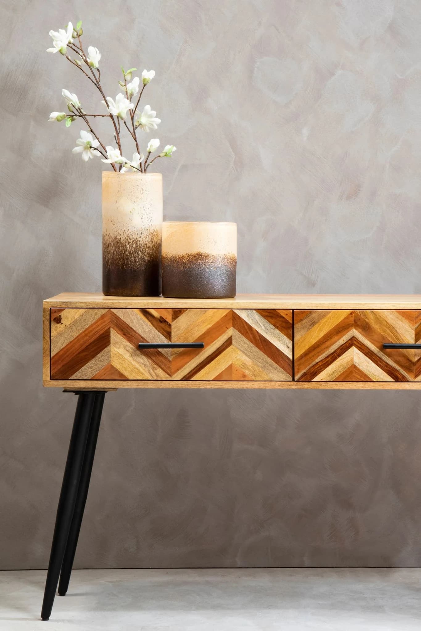 Boho Two Drawer Mango Wood Console Table - Tables, photo 3 of 4
