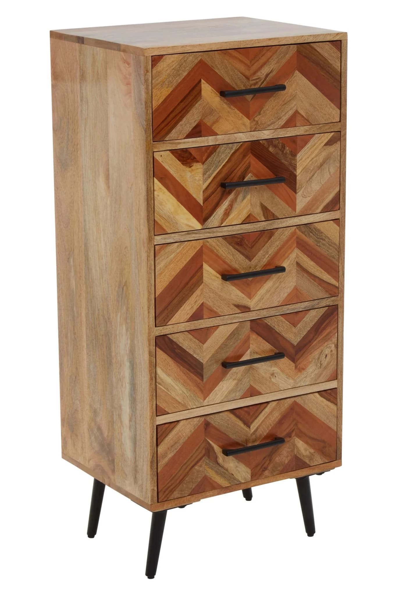 Boho Mango Wood Chest of Five Drawers - Furniture, photo 5 of 8