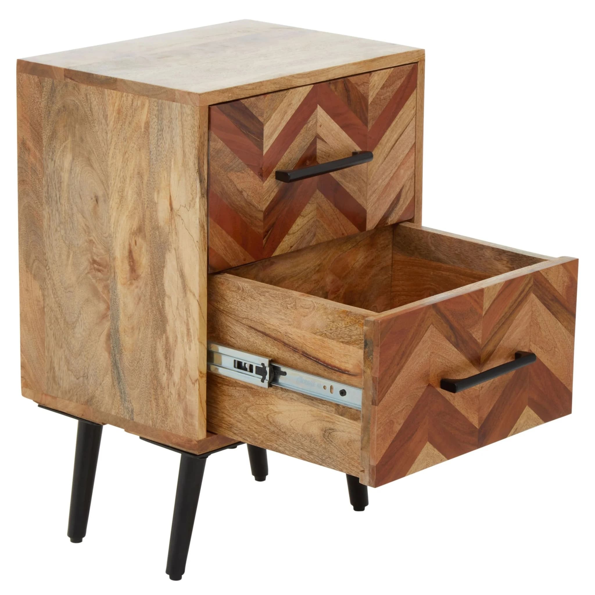 Boho Two Drawer Bedside Table in Mango Wood - Tables, photo 8 of 8