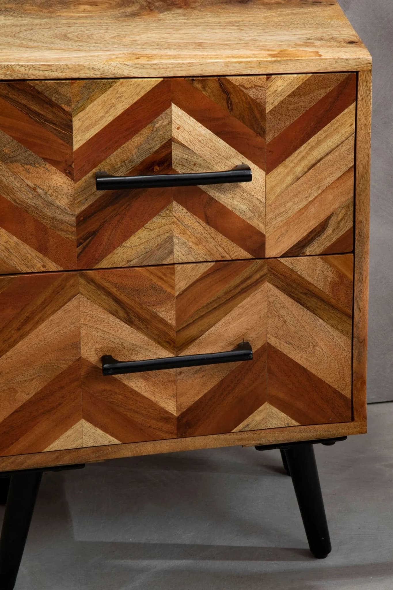 Boho Two Drawer Bedside Table in Mango Wood - Tables, photo 4 of 8