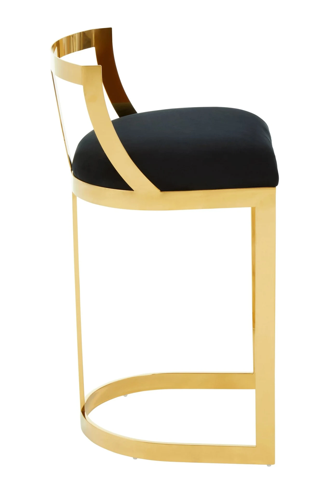 Azalea Black Velvet and Gold Bar Chair - Seating, photo 8 of 8