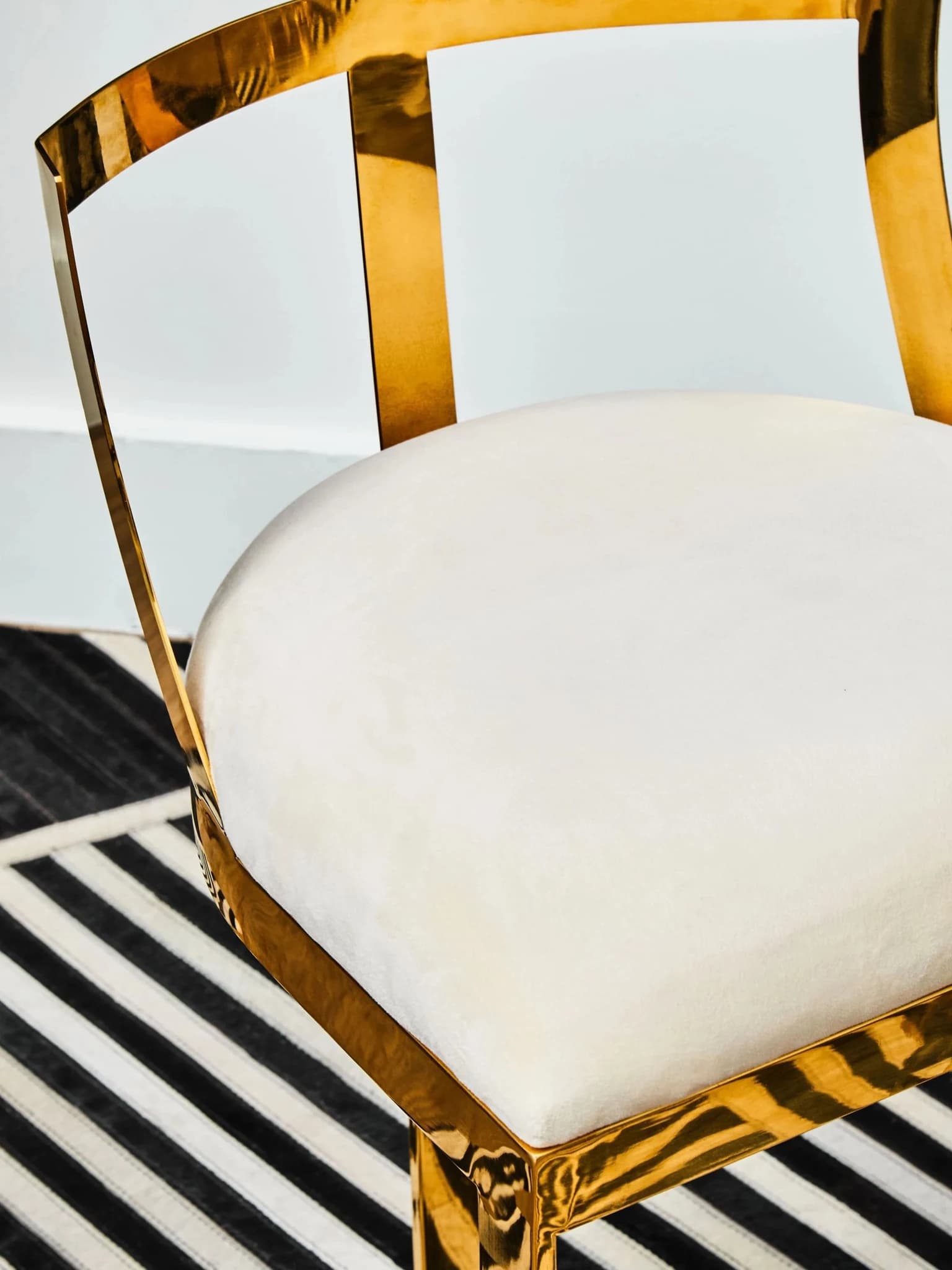 Azalea Ivory Velvet and Gold Frame Bar Chair - Seating, photo 3 of 8