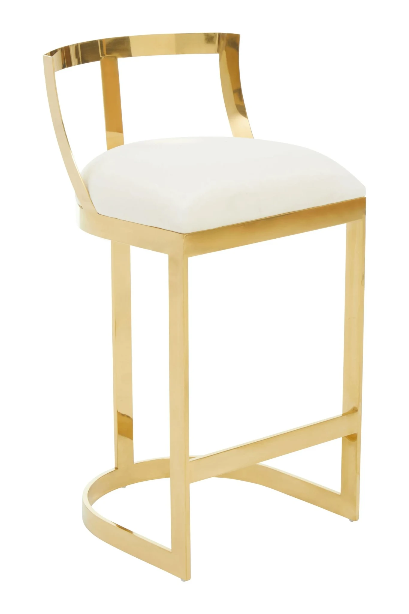 Azalea Ivory Velvet and Gold Frame Bar Chair - Seating, photo 7 of 8