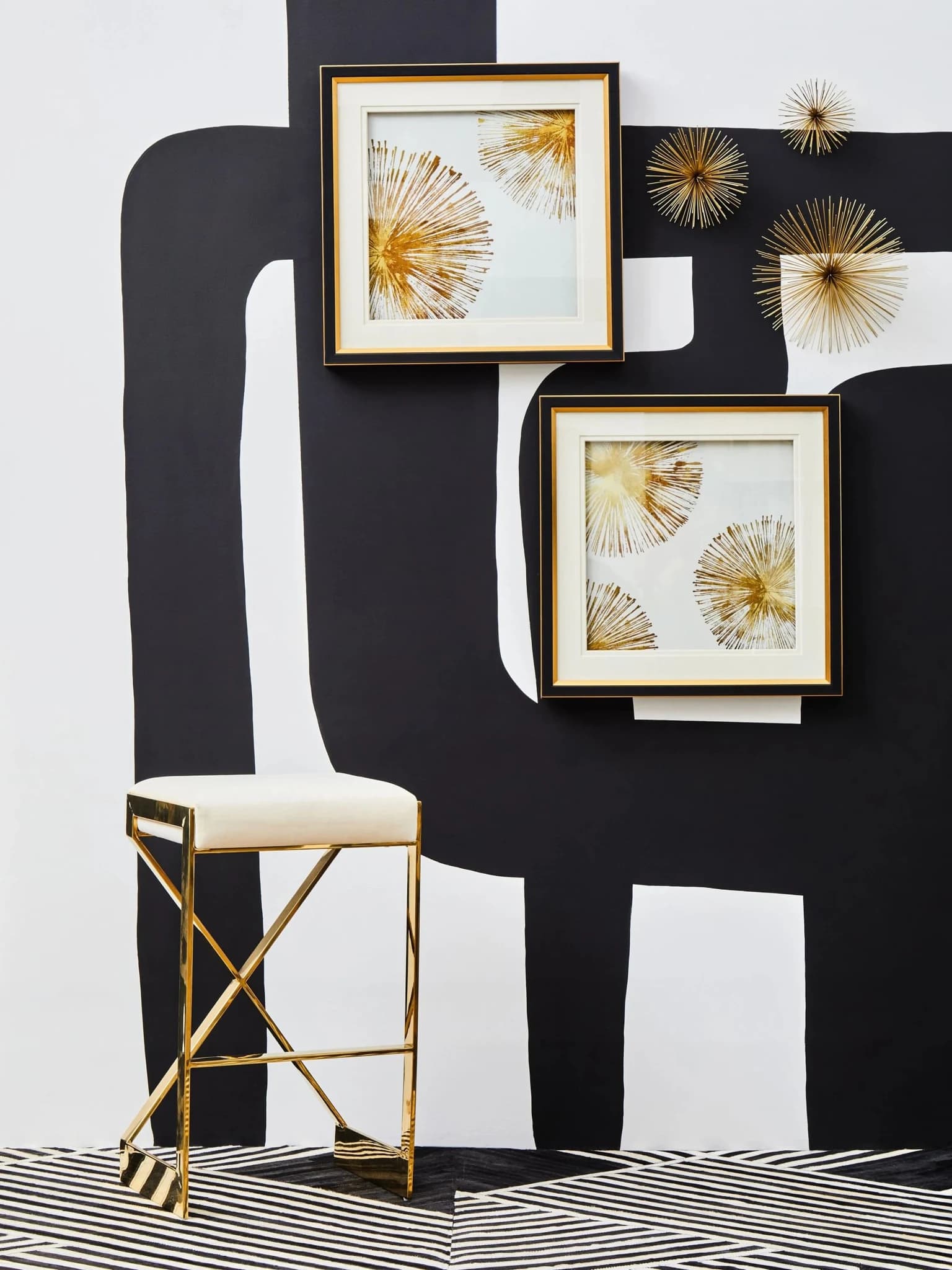 Azalea Ivory And Gold Finish Bar Stool - Seating, photo 6 of 8