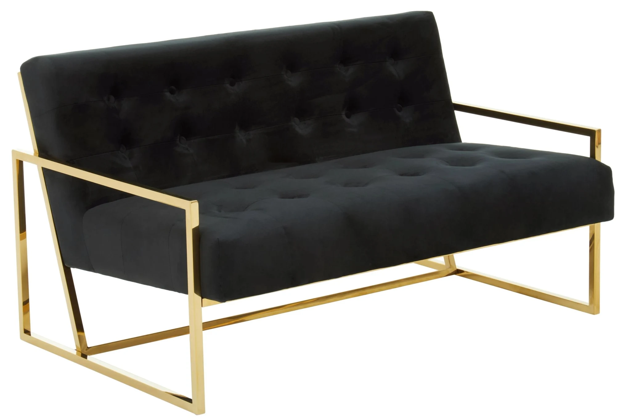 Azalea Black Velvet Two Seat Sofa - Seating, photo 4 of 8