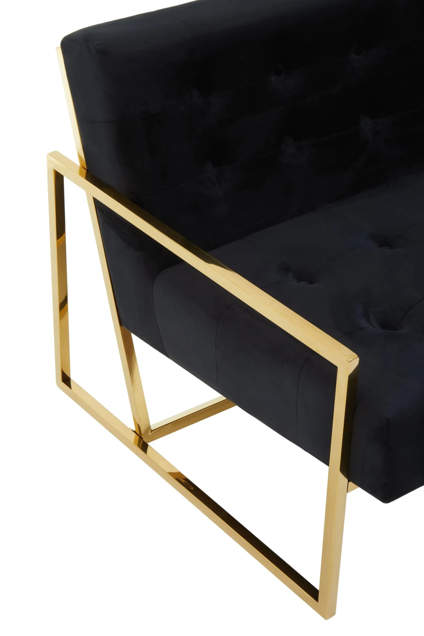 Azalea Black Velvet Two Seat Sofa - Seating, photo 5 of 8