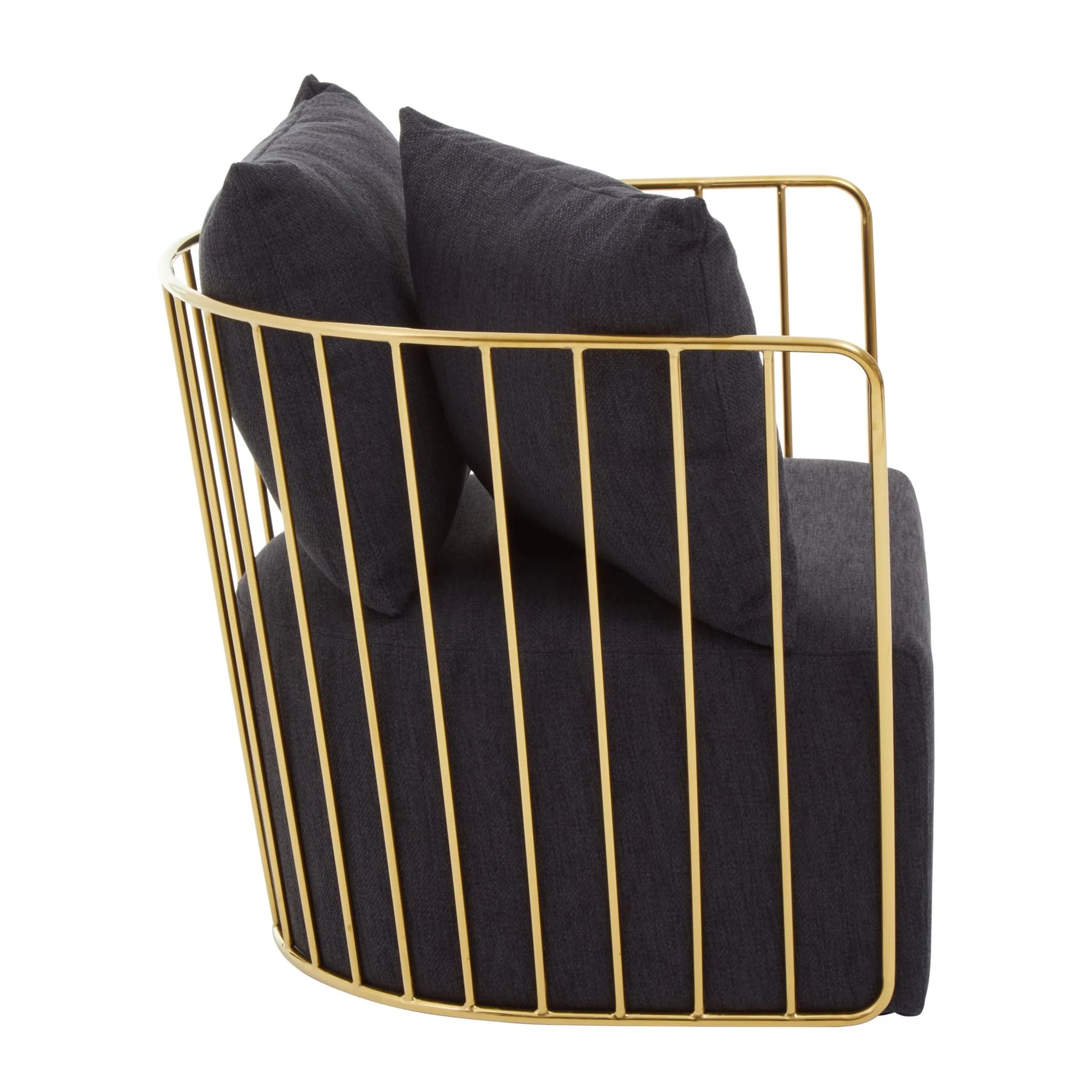 Azalea Black Fabric and Gold Frame Chair - Seating, photo 3 of 8