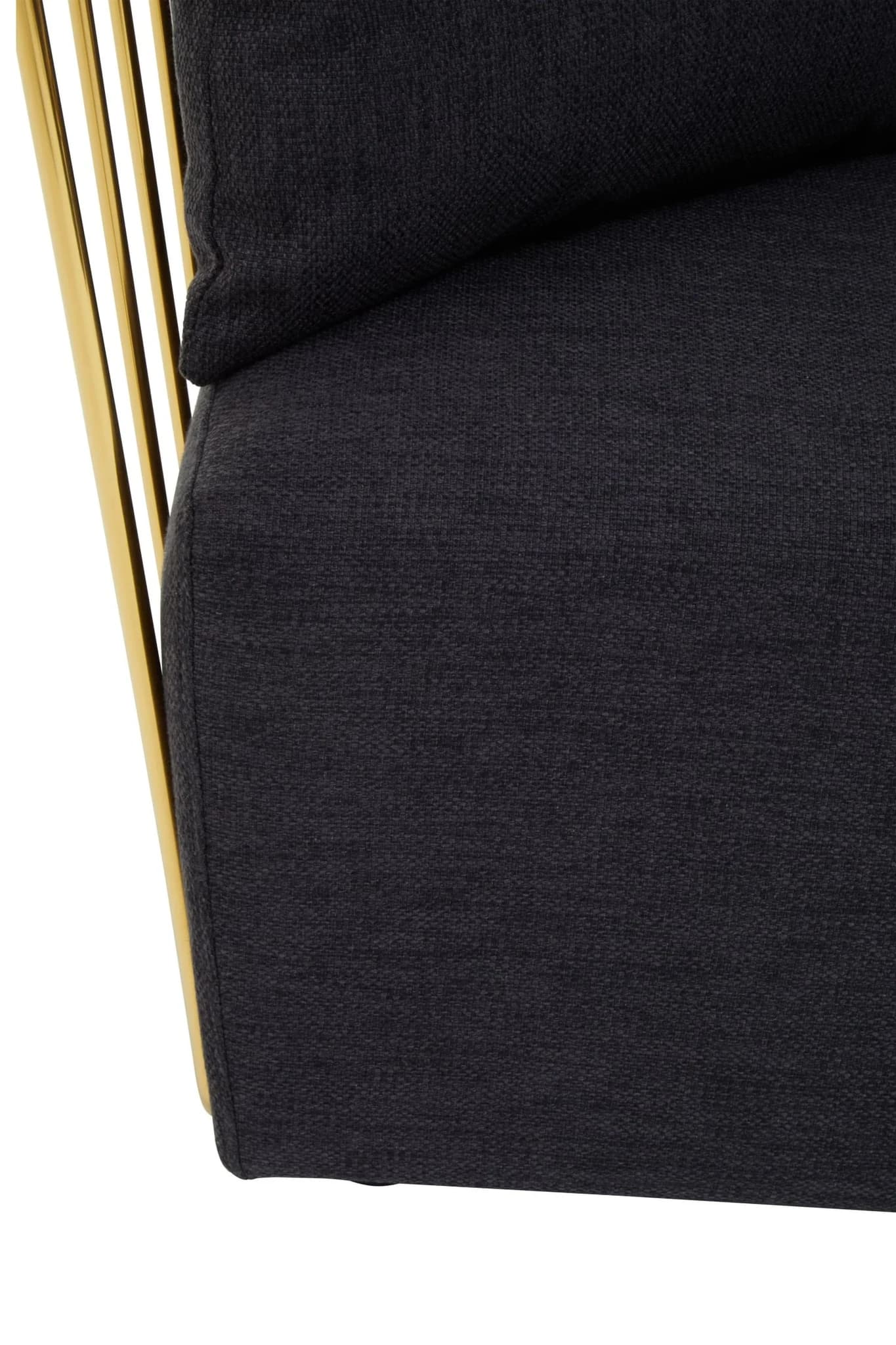 Azalea Black Fabric and Gold Frame Chair - Seating, photo 7 of 8
