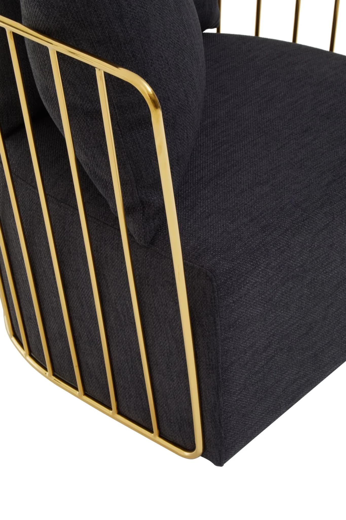 Azalea Black Fabric and Gold Frame Chair - Seating, photo 6 of 8