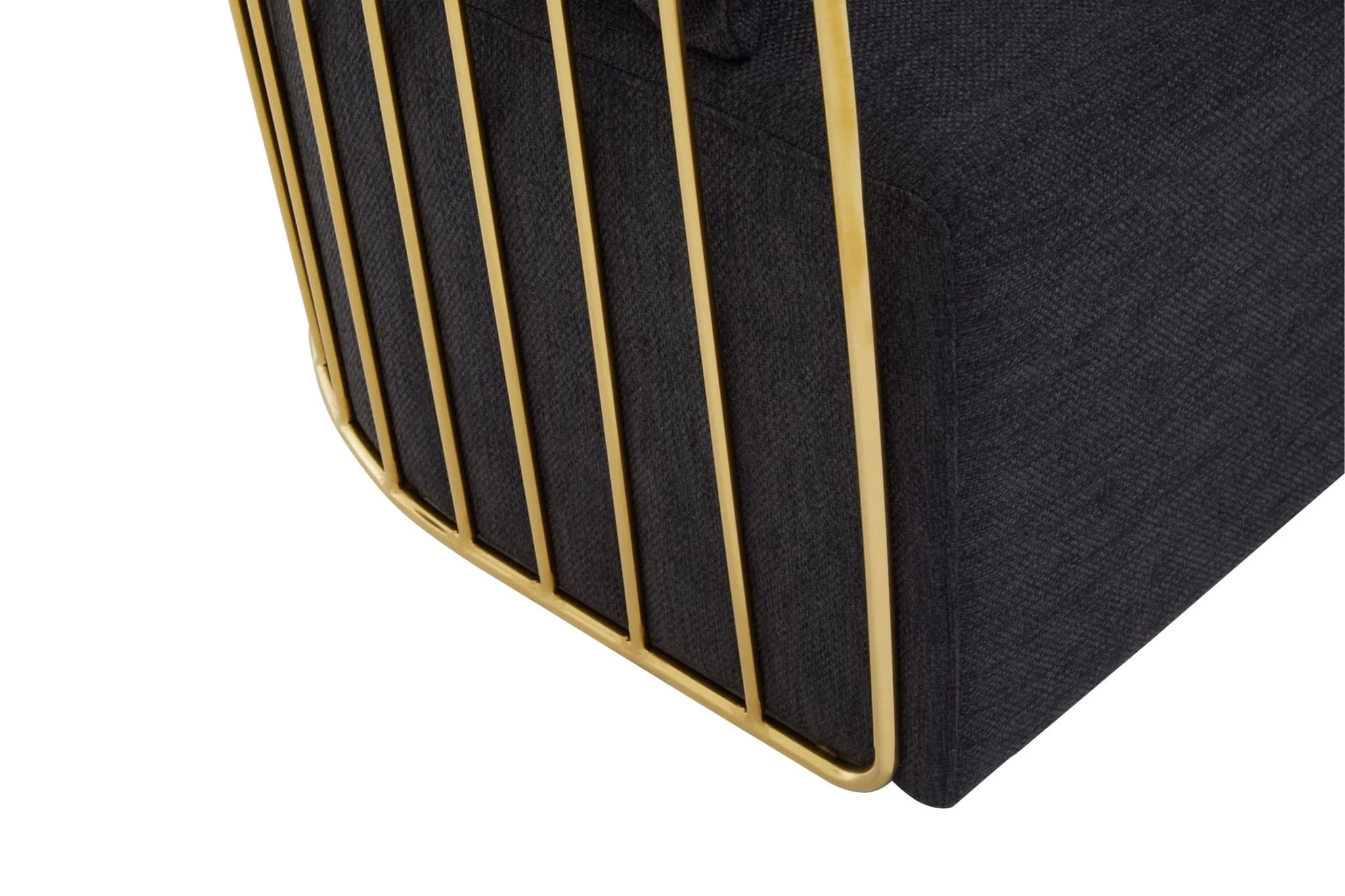 Azalea Black Fabric and Gold Frame 2 Seat Sofa - Seating, photo 5 of 8
