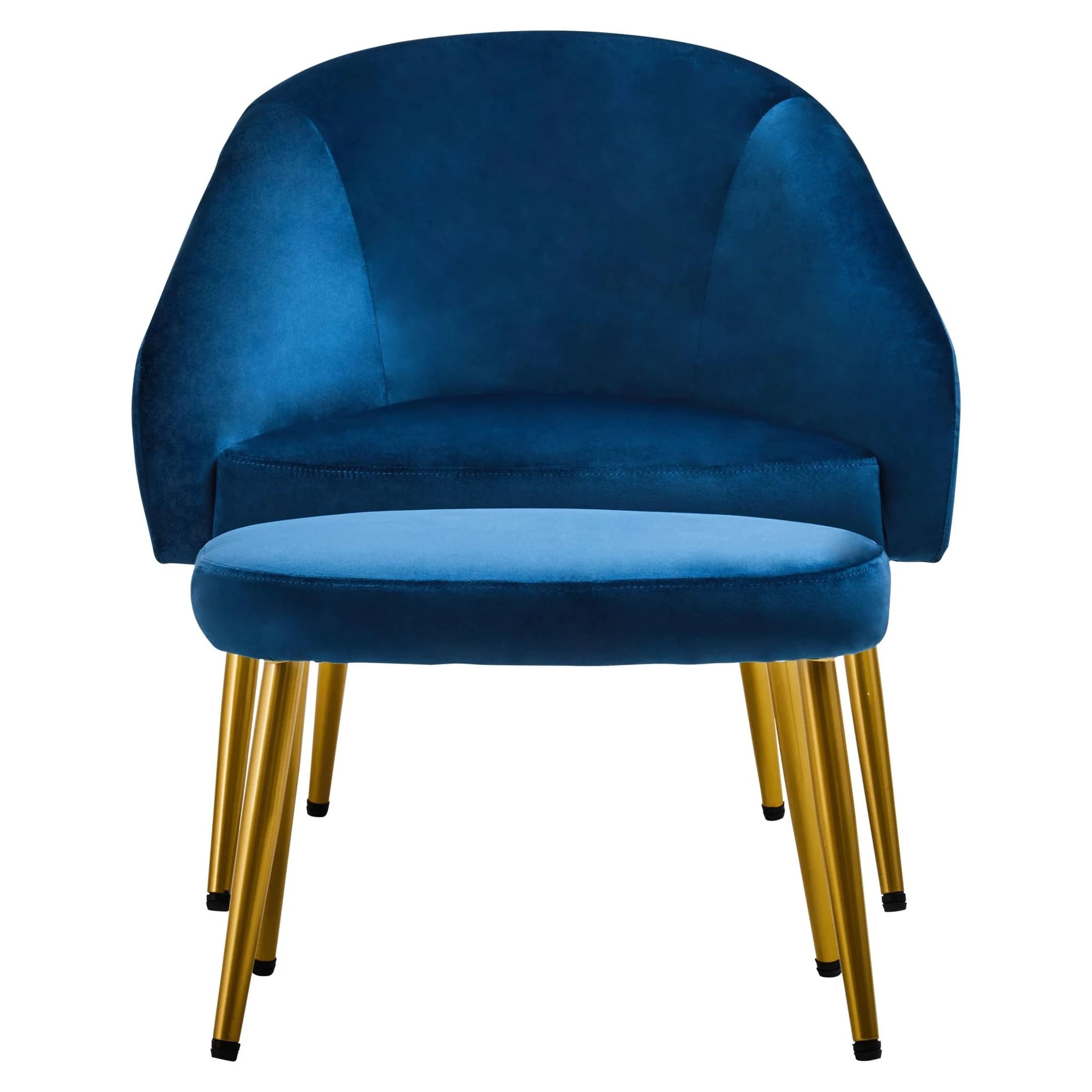 Yasmeen Midnight Blue Chair And Footstool - Seating, photo 4 of 7