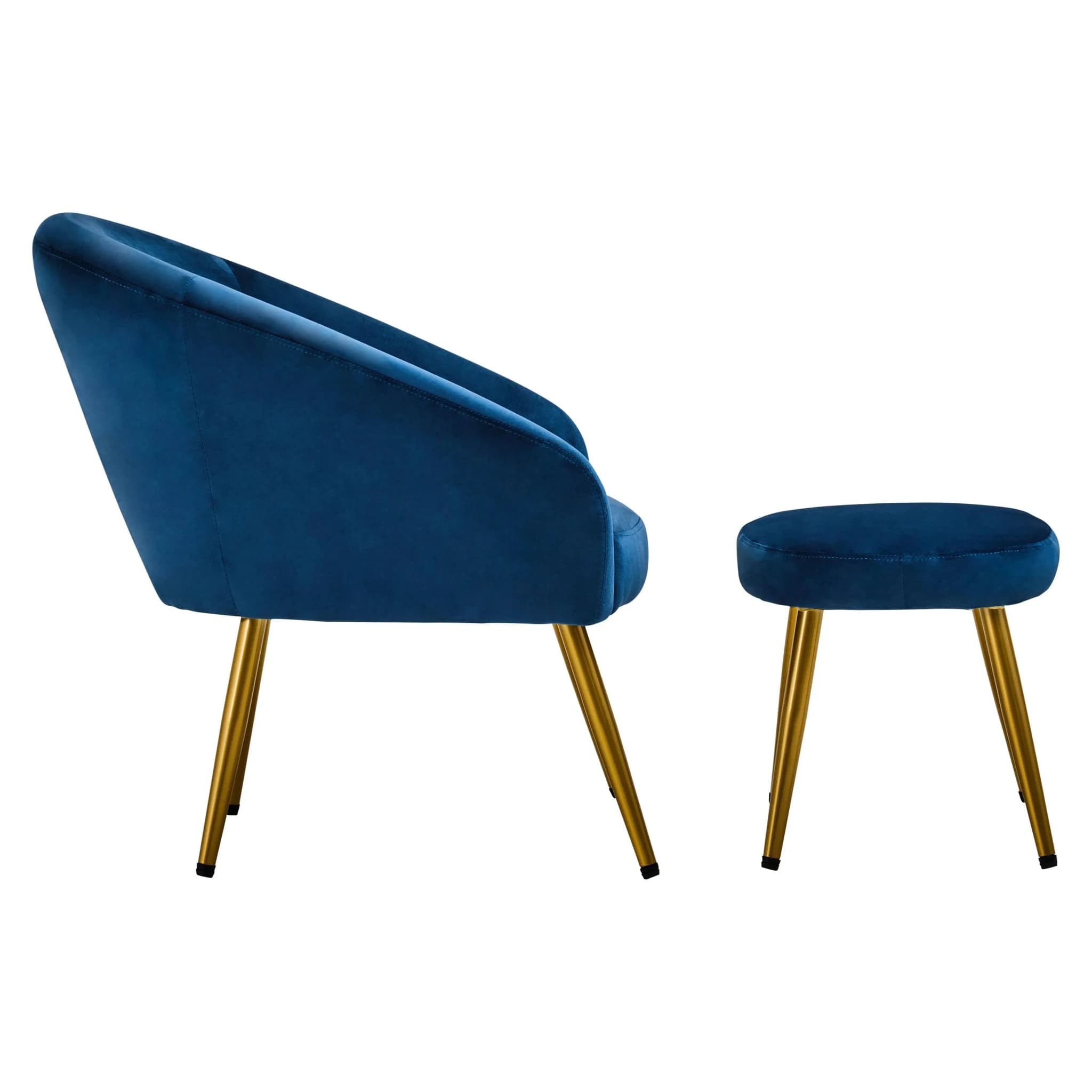 Yasmeen Midnight Blue Chair And Footstool - Seating, photo 3 of 7