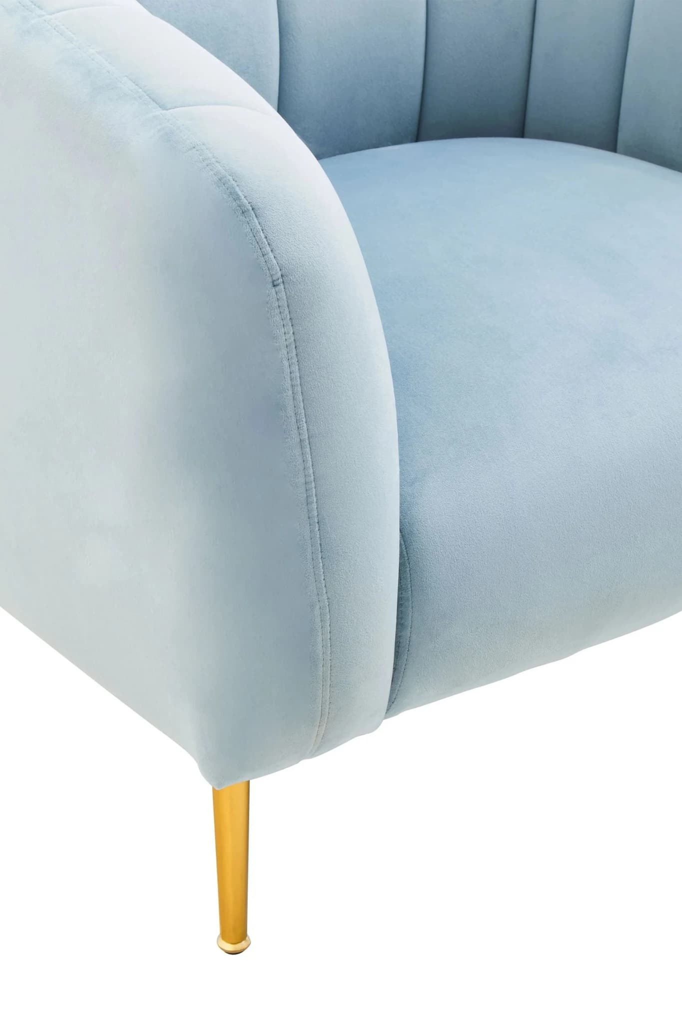 Yasmeen Blue Velvet Armchair - Seating, photo 7 of 8