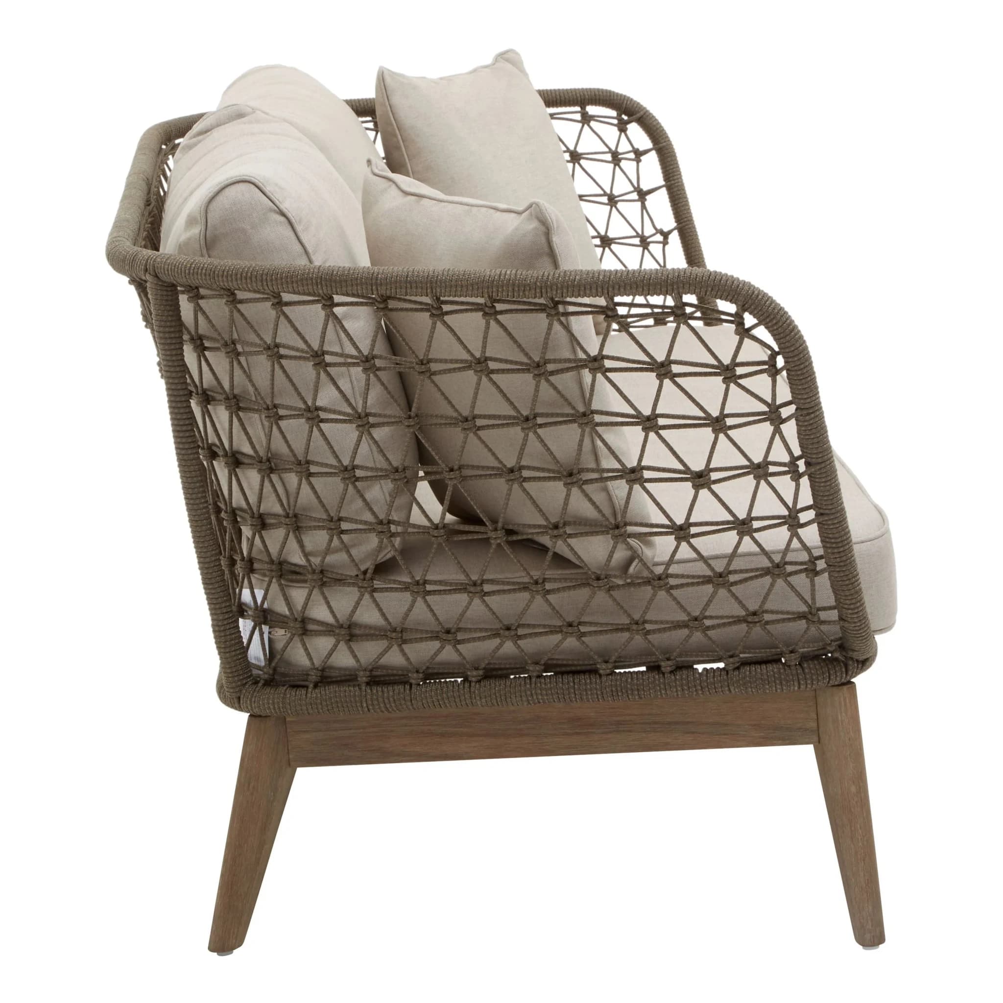 Opus Grey Woven Rope Three Seater Sofa with Cushions - Seating, photo 3 of 8