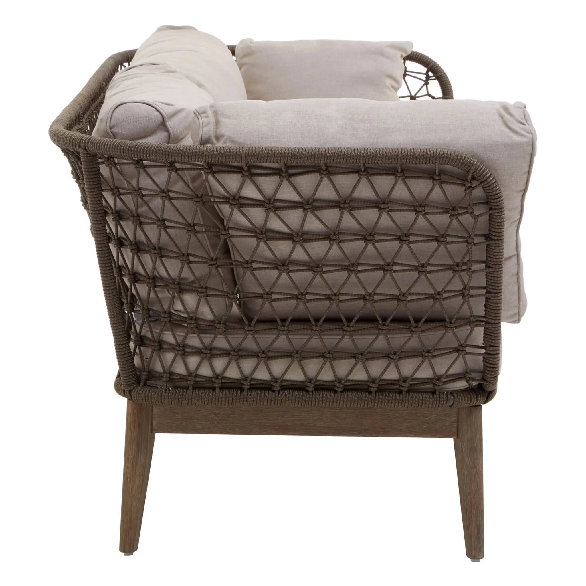 Opus Linen Fabric and Woven Rope 3 Seat Sofa - Seating, photo 3 of 8